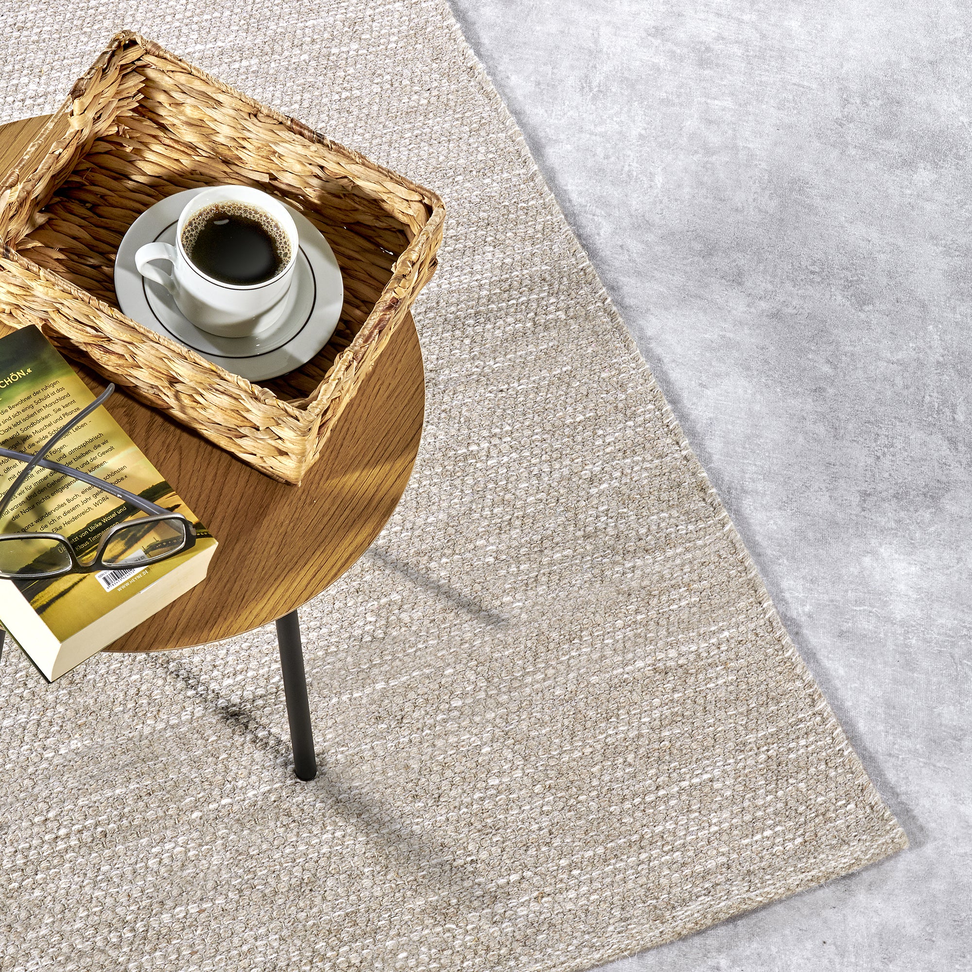 Tapis uni en Laine Lin Naturel - ELLE Decoration – STUDIO DECO