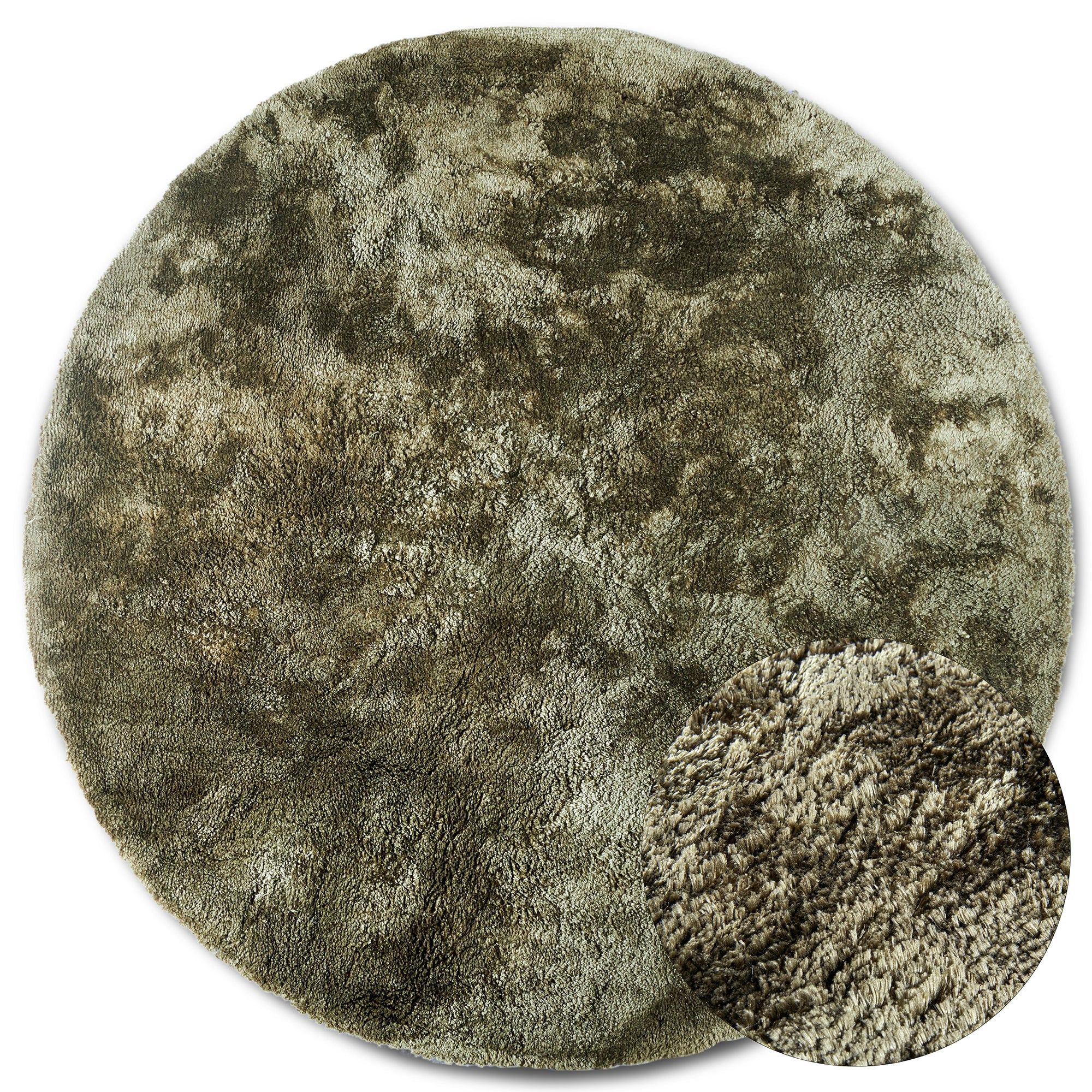 Tapis Rond Moelleux à Poils Longs Vert - ELLE Decoration – STUDIO DECO