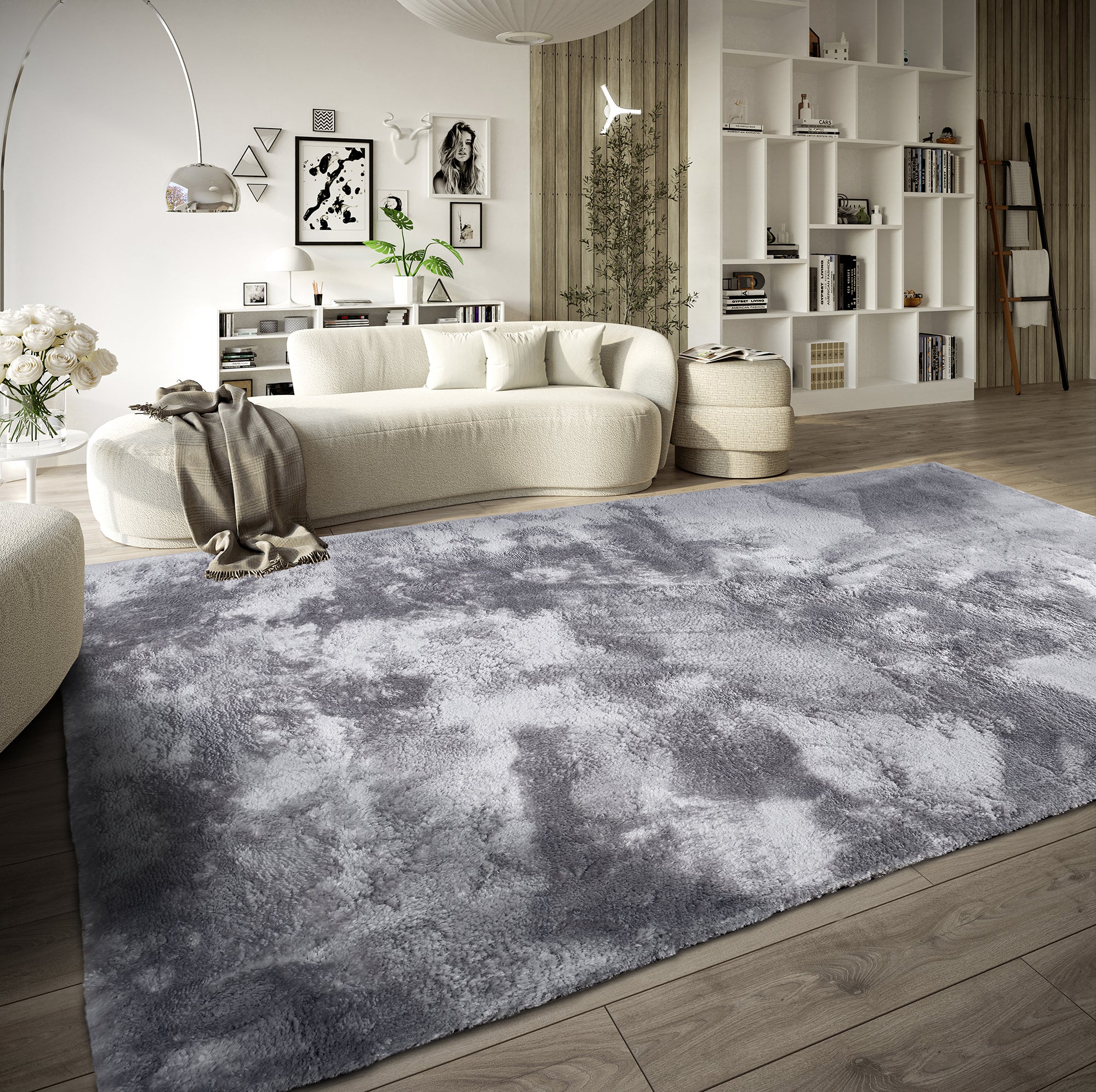 Tapis Moelleux à Poils Longs Gris - ELLE Decoration – STUDIO DECO