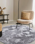 Tapis Rond Moelleux à Poils Longs Gris - ELLE Decoration – STUDIO DECO