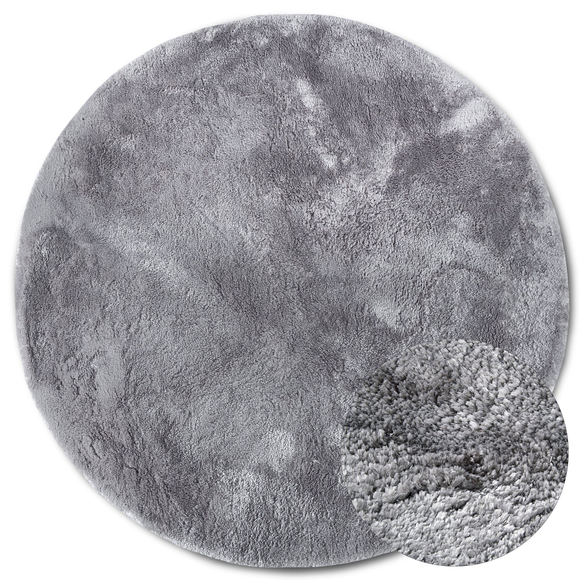 Tapis Rond Moelleux à Poils Longs Gris - ELLE Decoration – STUDIO DECO