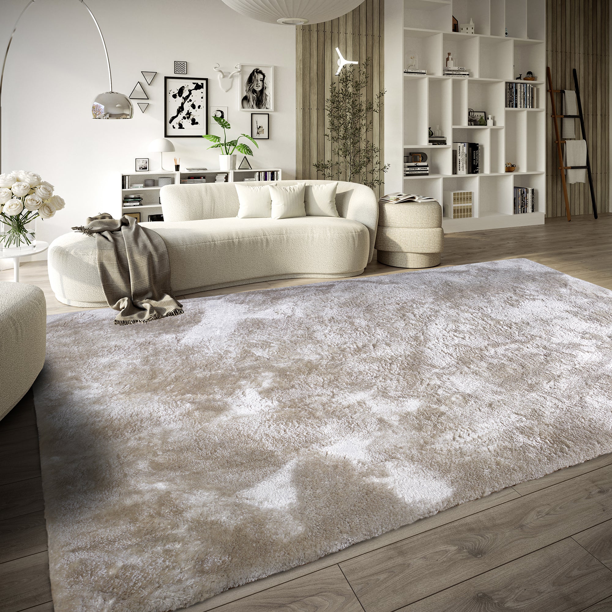 Tapis Moelleux à Poils Longs Crème - ELLE Decoration – STUDIO DECO