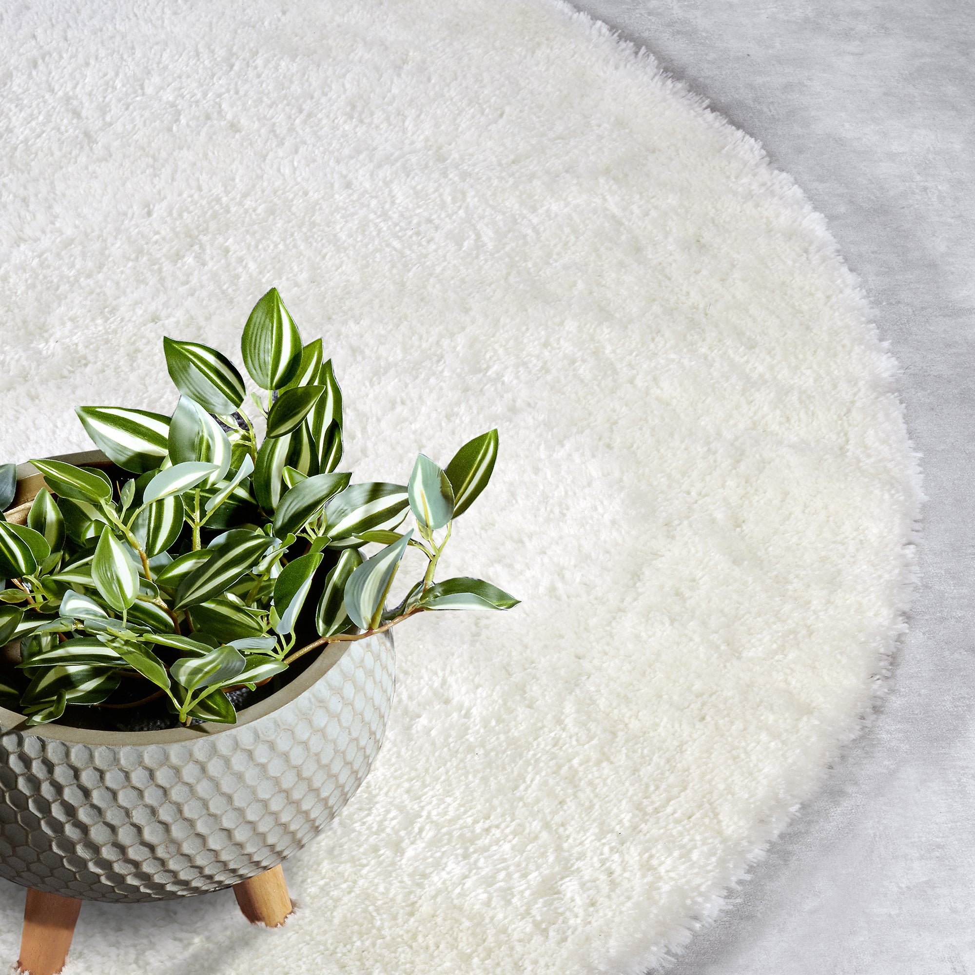 Tapis Rond poils longs 38mm OLA Ivoire – STUDIO DECO