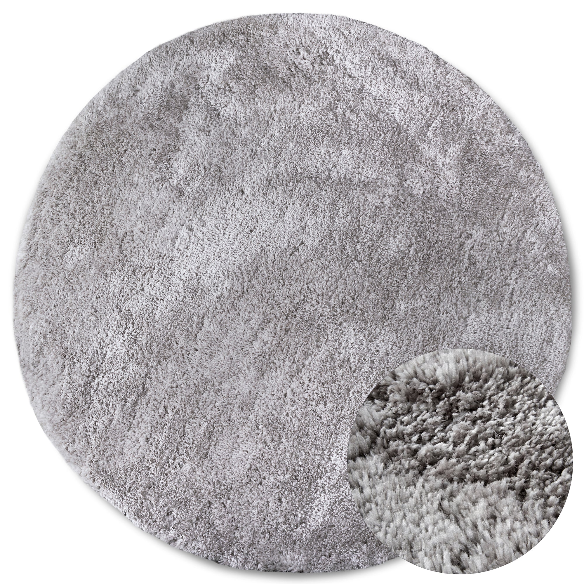 Tapis Rond poils longs 38mm OLA Gris – STUDIO DECO