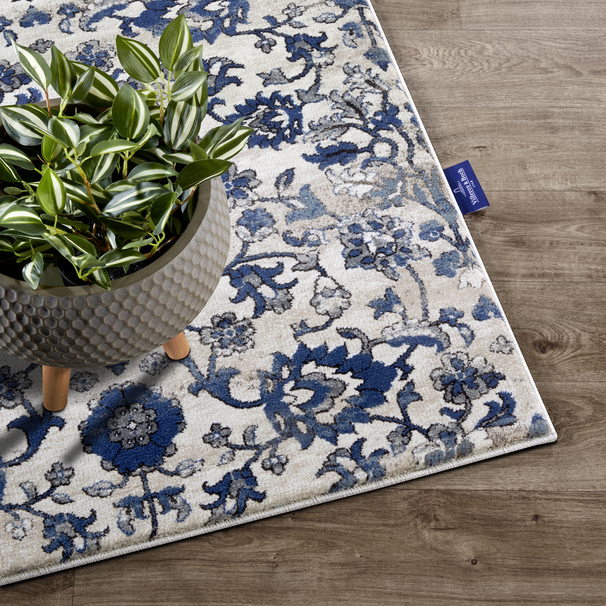 Tapis Vintage ERNEST Crème et Bleu - Villeroy & Boch – STUDIO DECO