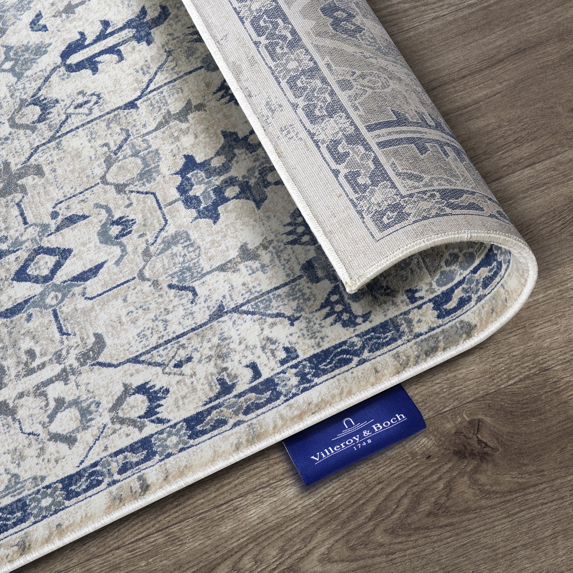 Tapis Vintage EMMANUEL Crème et Bleu - Villeroy & Boch – STUDIO DECO