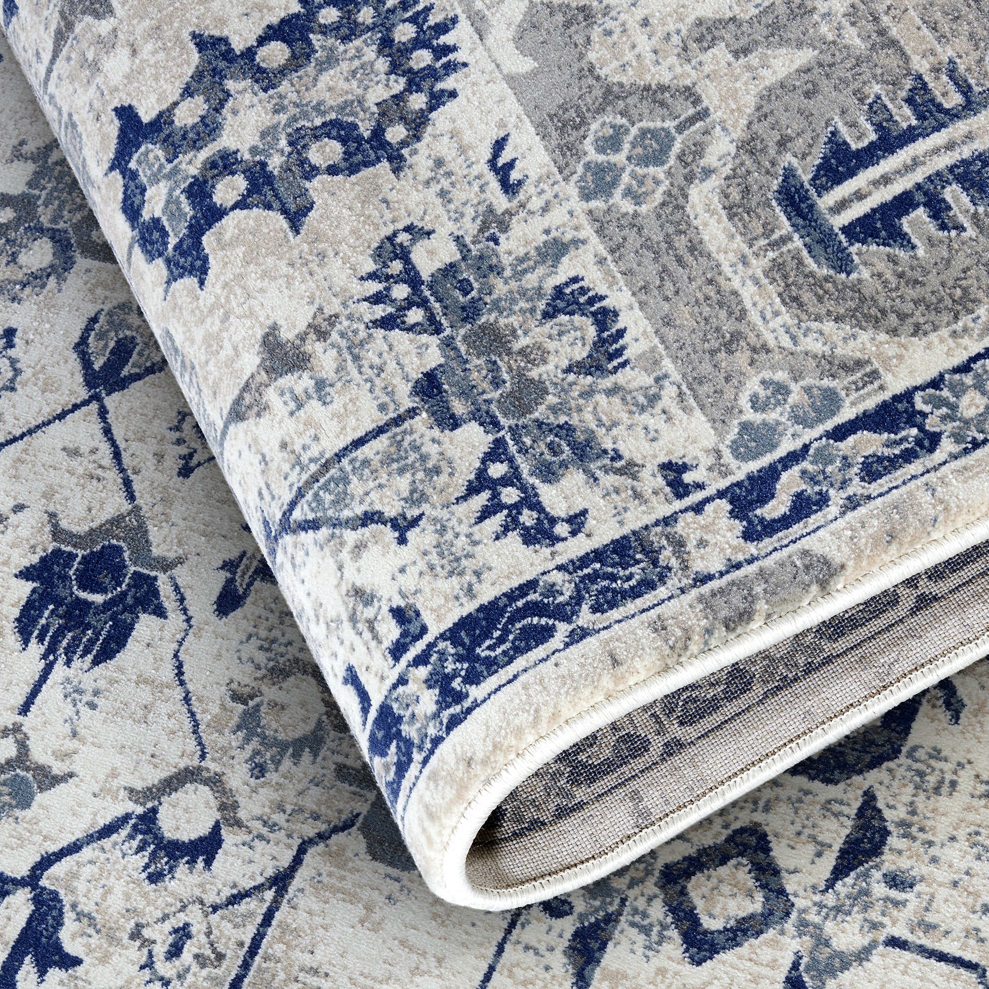 Tapis Vintage EMMANUEL Crème et Bleu - Villeroy &amp; Boch – STUDIO DECO