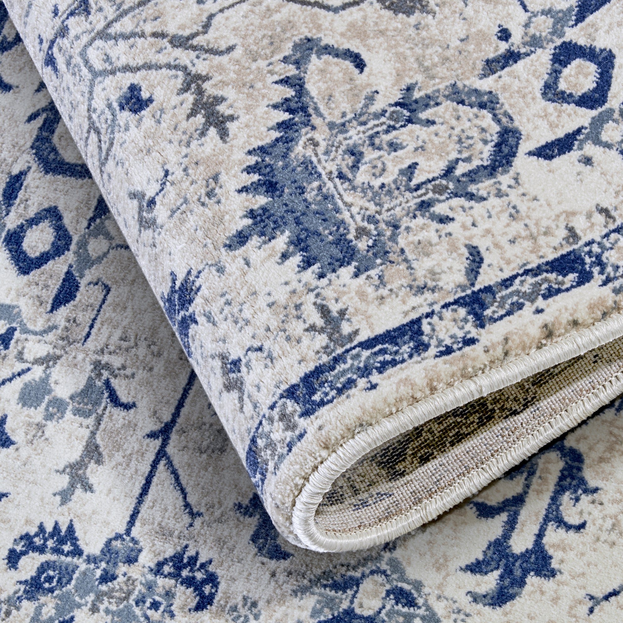 Tapis Vintage EMMANUEL Crème et Bleu - Villeroy &amp; Boch – STUDIO DECO