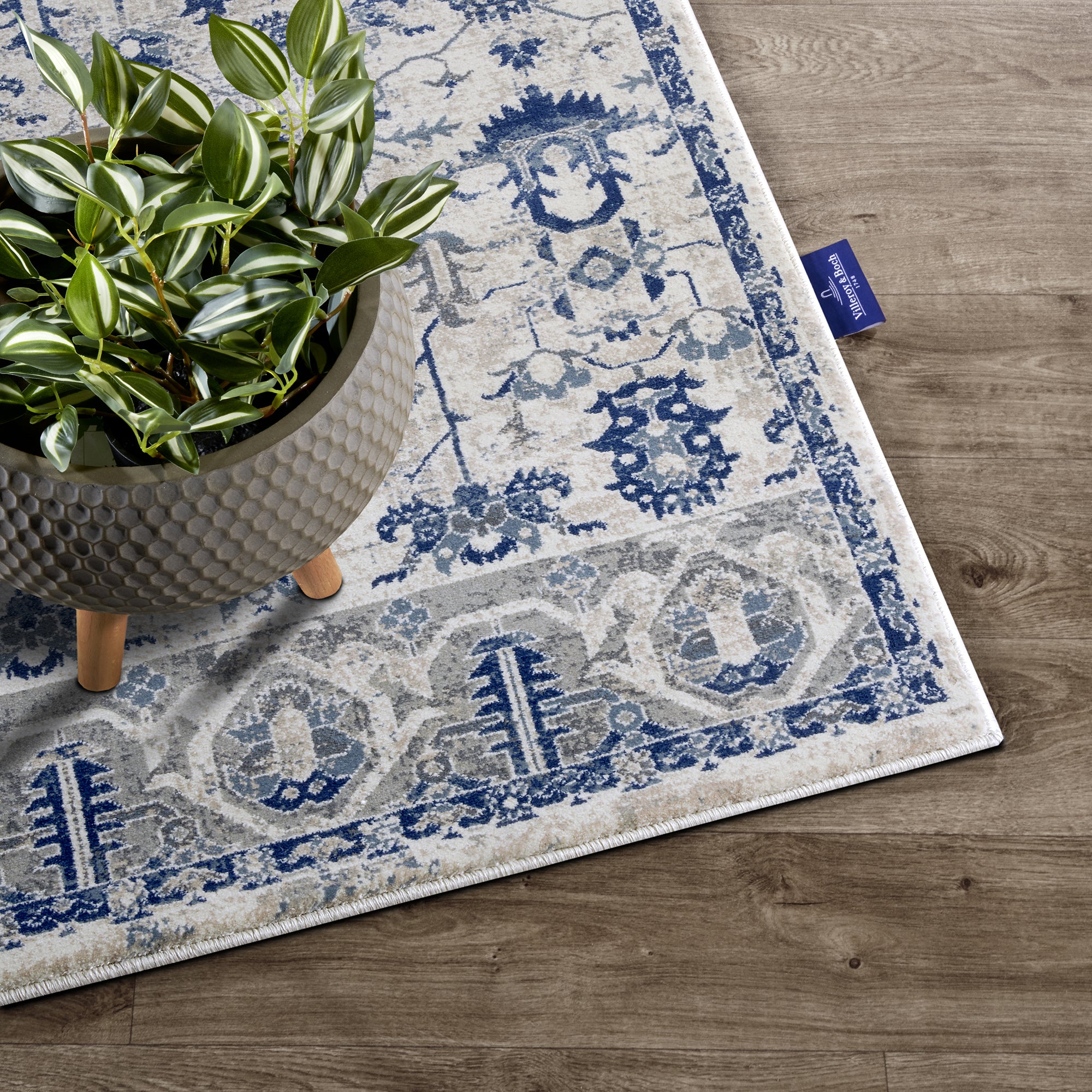 Tapis Vintage EMMANUEL Crème et Bleu - Villeroy & Boch – STUDIO DECO