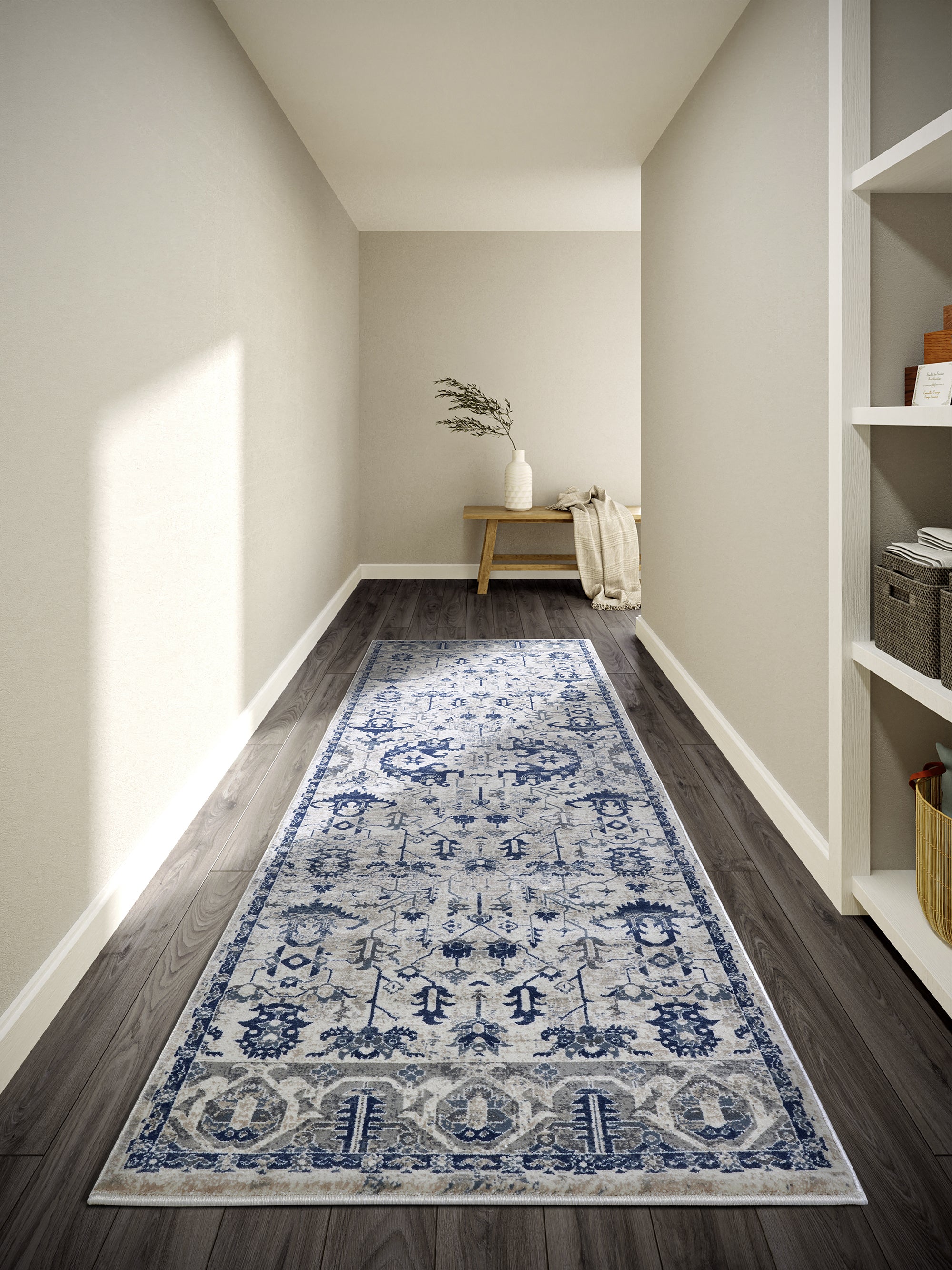 Tapis Vintage EMMANUEL Crème et Bleu - Villeroy & Boch – STUDIO DECO