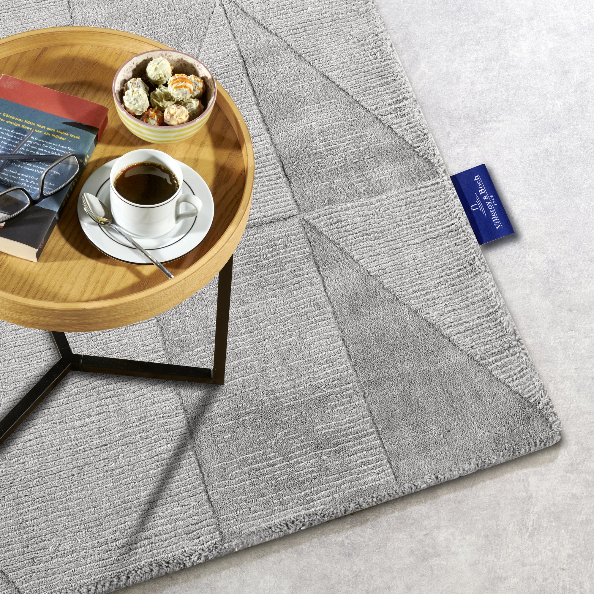 Tapis tissé à la main en laine Gris - Villeroy & Boch – STUDIO DECO