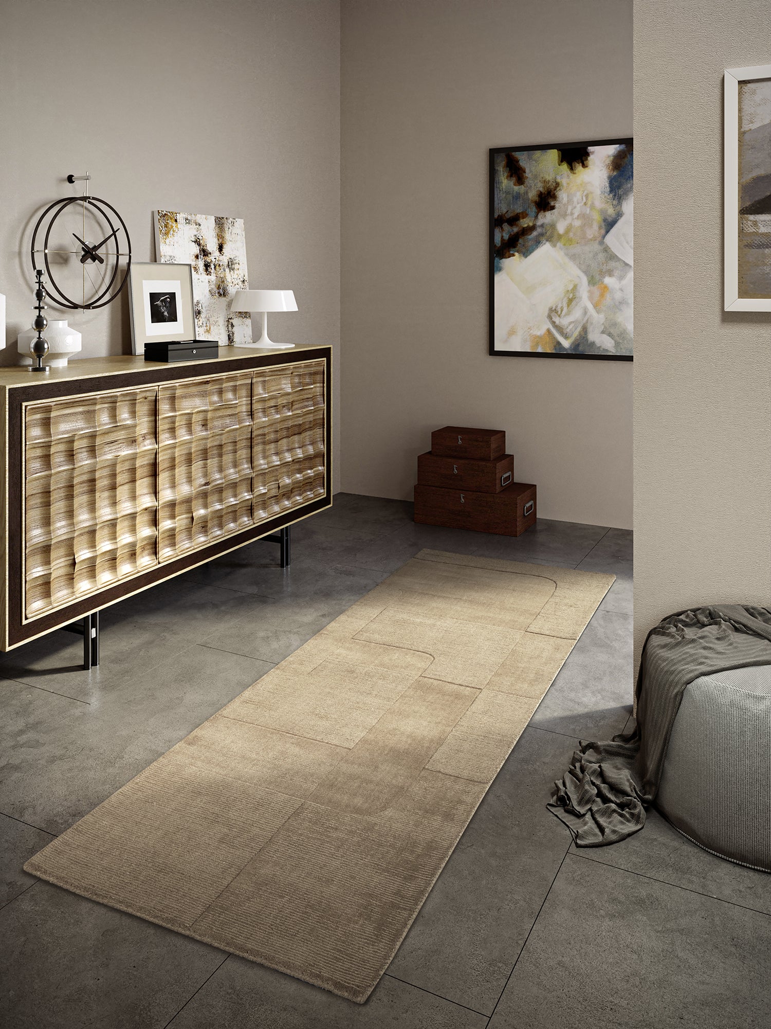 Tapis de couloir tissé à la main en laine Beige - Villeroy & Boch – STUDIO DECO