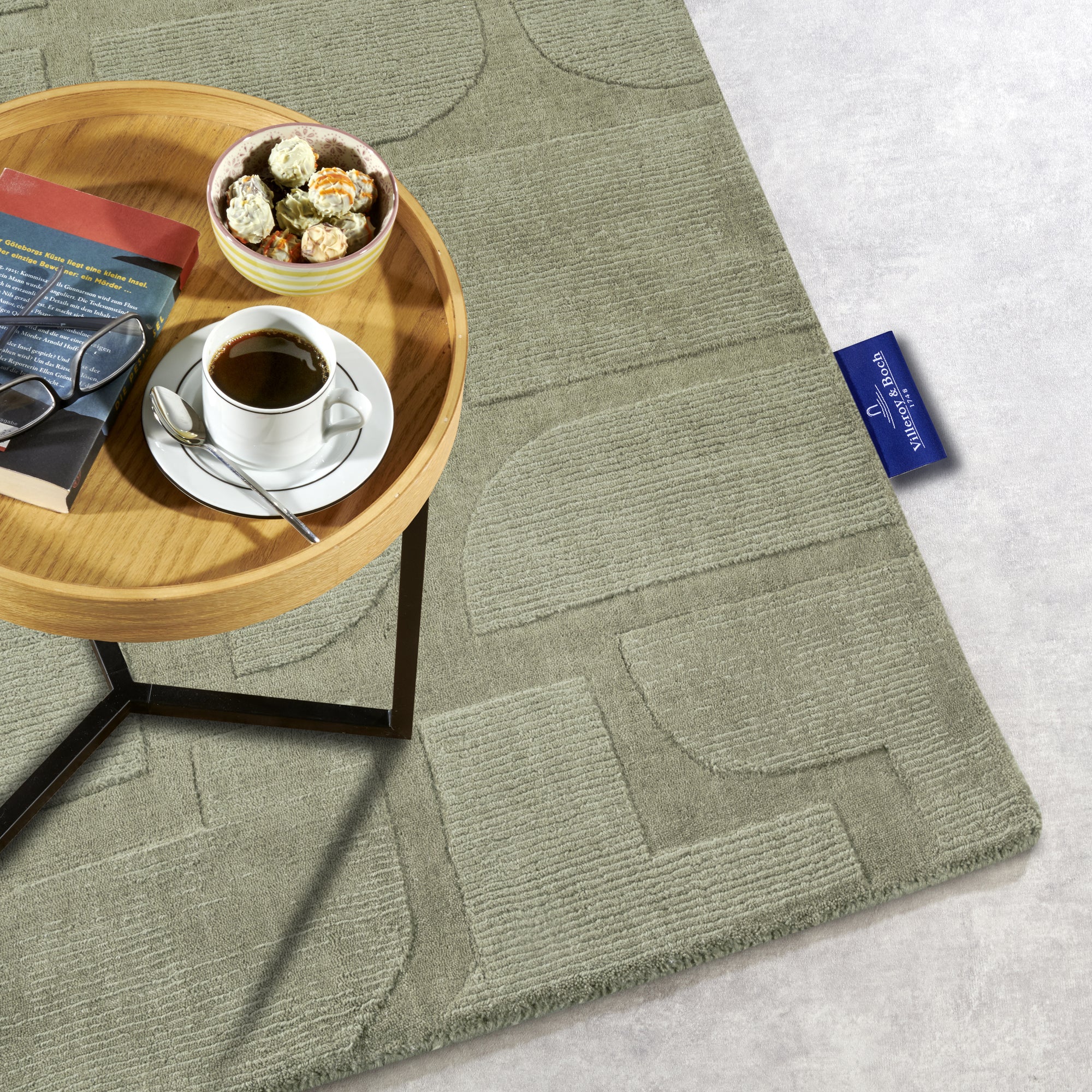 Tapis tissé à la main en laine Lexa Vert - Villeroy & Boch – STUDIO DECO