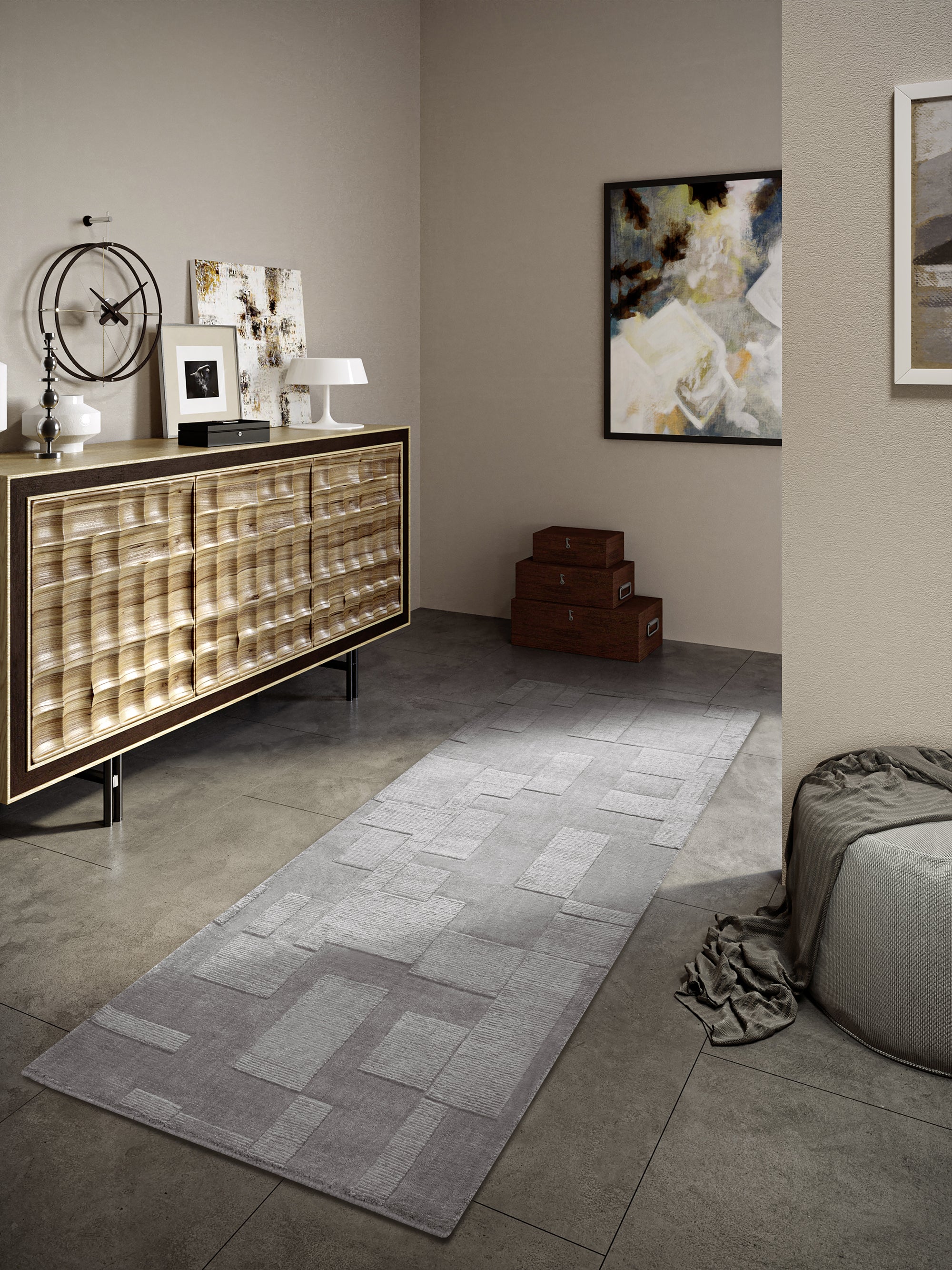 Tapis tissé à la main en laine Gris - Villeroy & Boch – STUDIO DECO