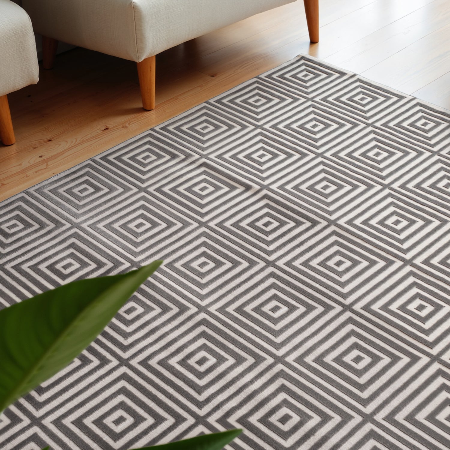Tapis en relief 3D Gris et Crème - ELLE Décoration – STUDIO DECO