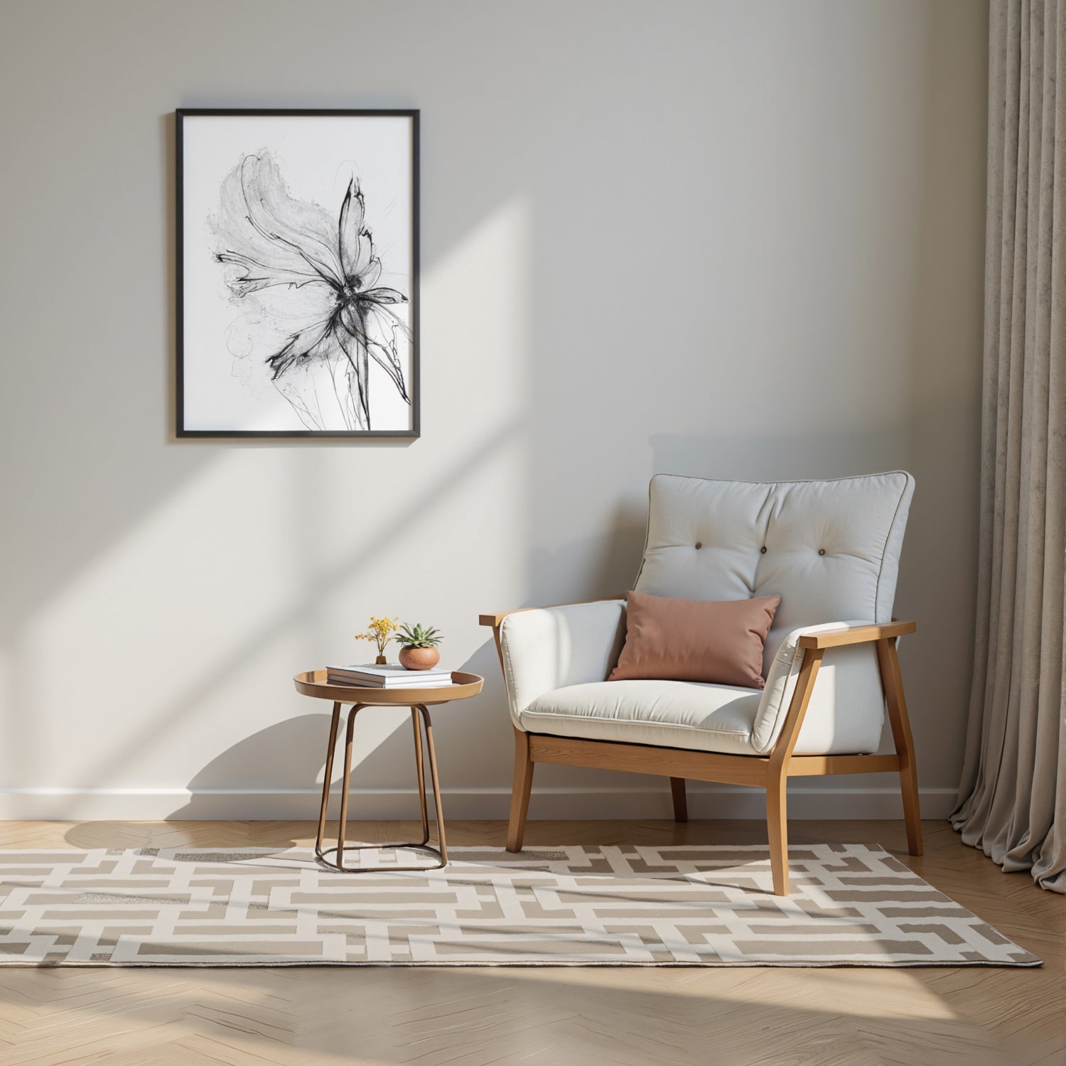 Tapis en relief Abtrait Crème Gris - ELLE Décoration – STUDIO DECO