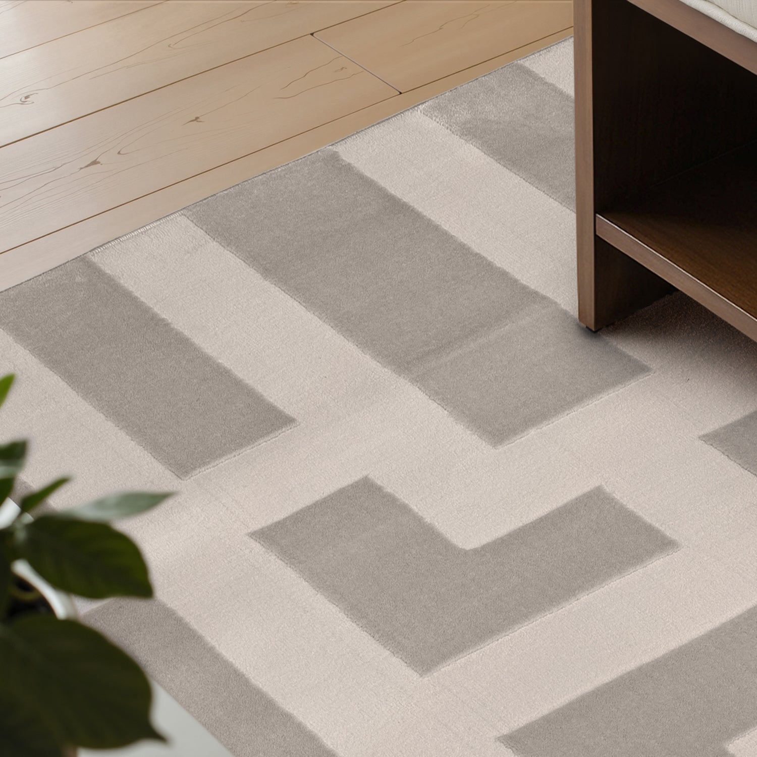 Tapis en relief Abtrait Crème Gris - ELLE Décoration – STUDIO DECO