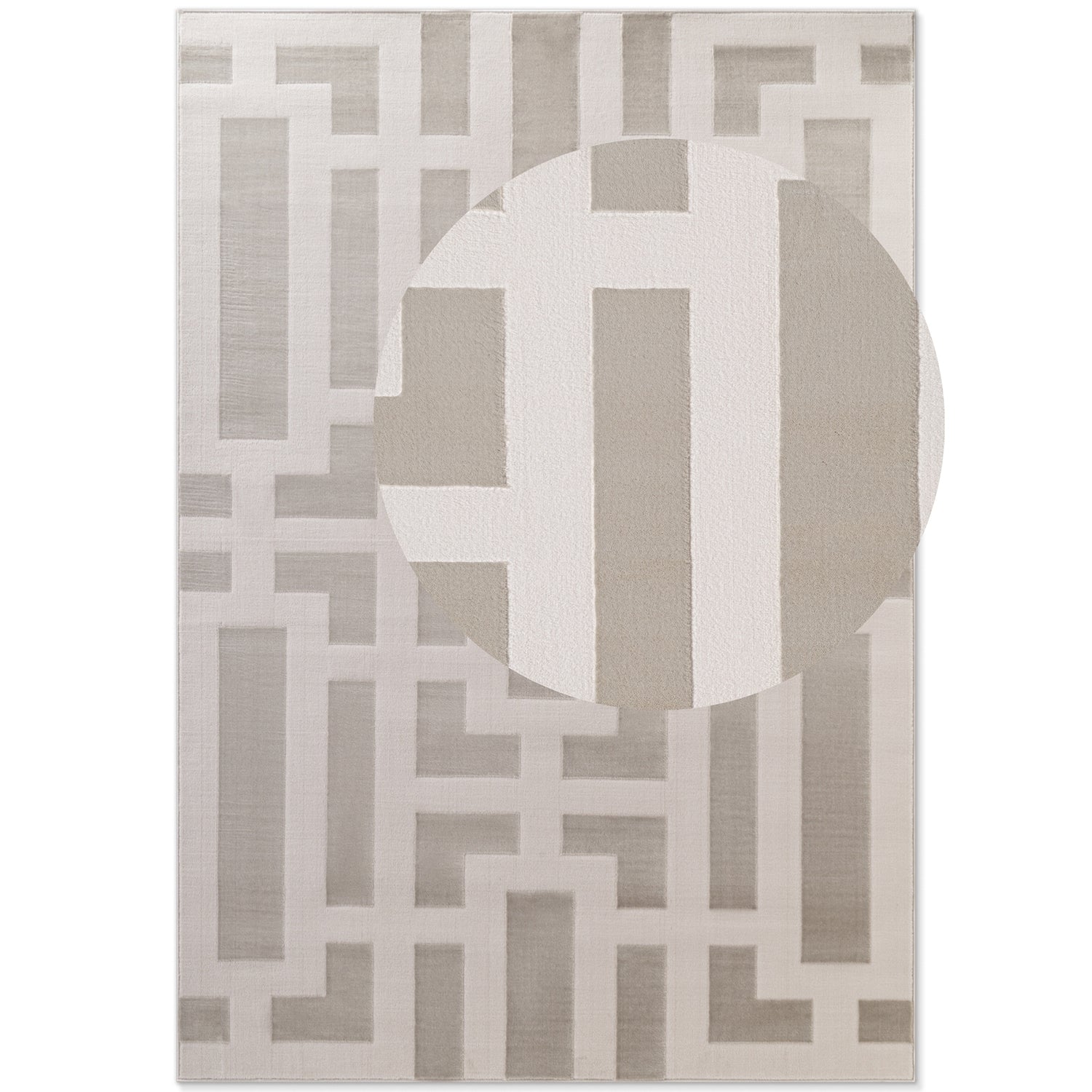 Tapis en relief Abtrait Crème Gris - ELLE Décoration – STUDIO DECO