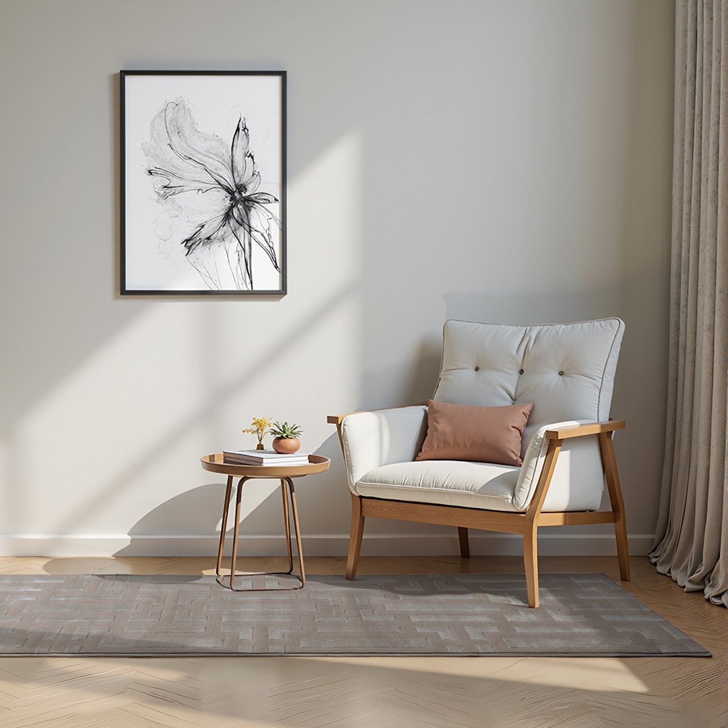 Tapis en relief Abtrait Beige - ELLE Décoration – STUDIO DECO