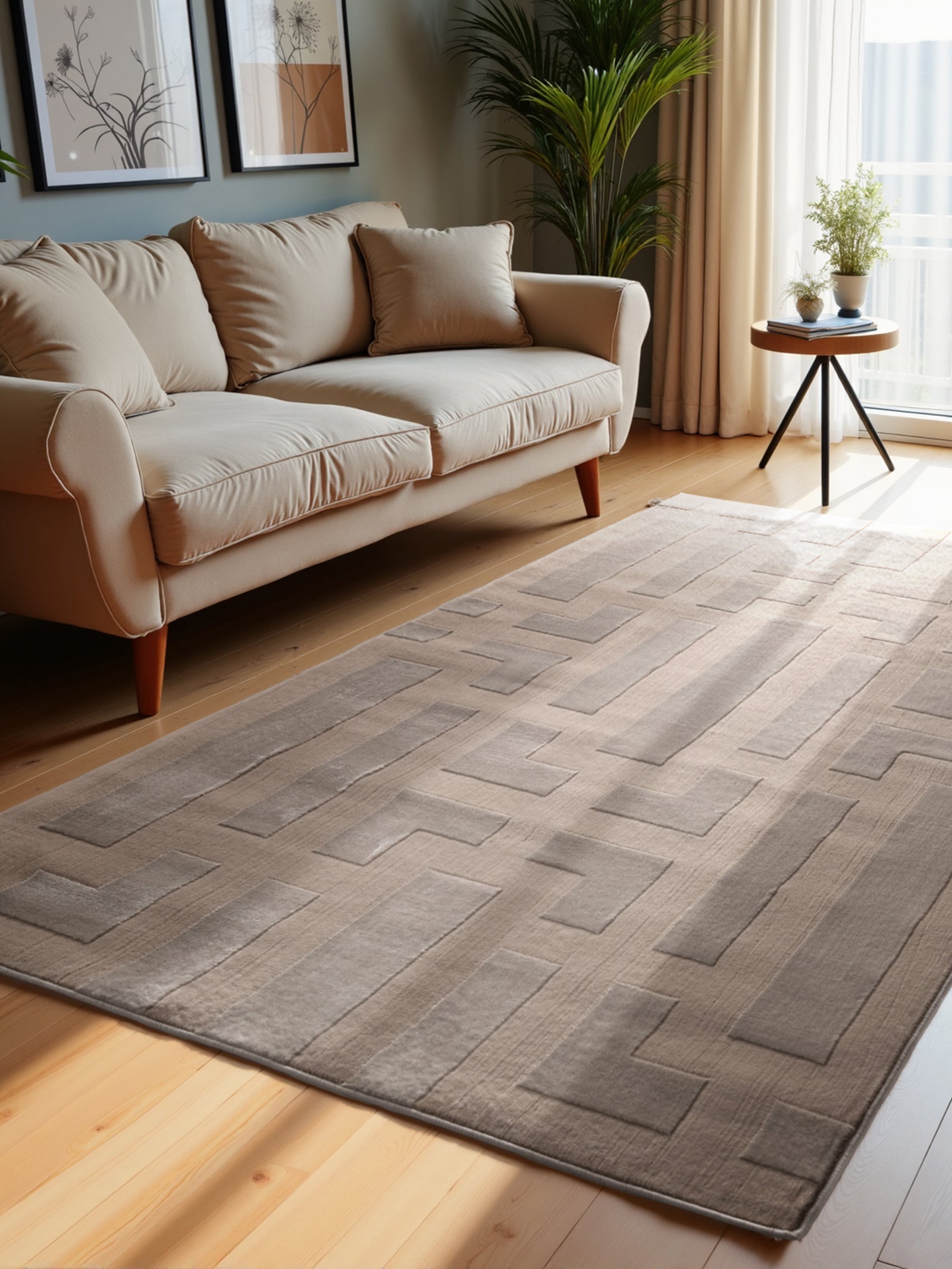 Tapis en relief Abtrait Beige - ELLE Décoration – STUDIO DECO