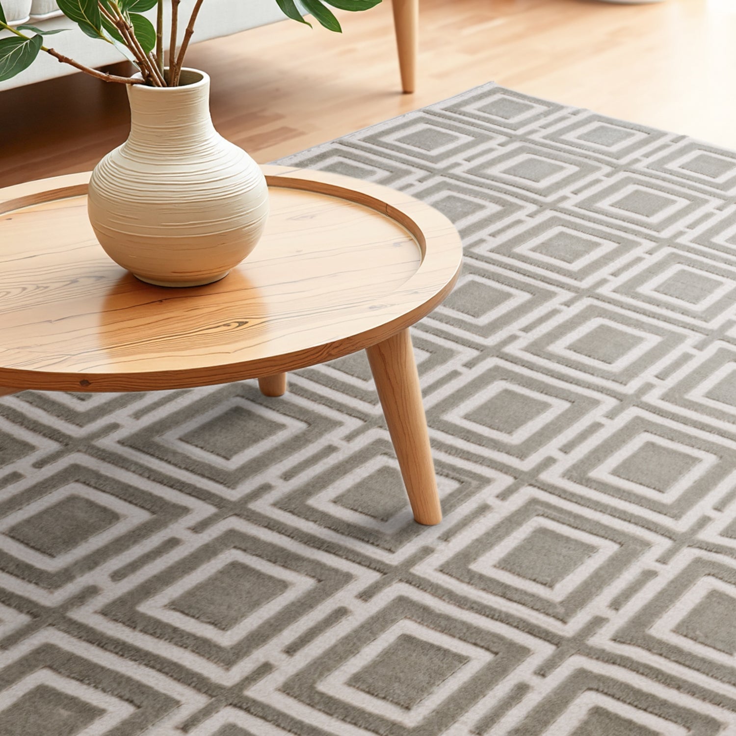 Tapis en relief Carrés Gris - ELLE Décoration – STUDIO DECO