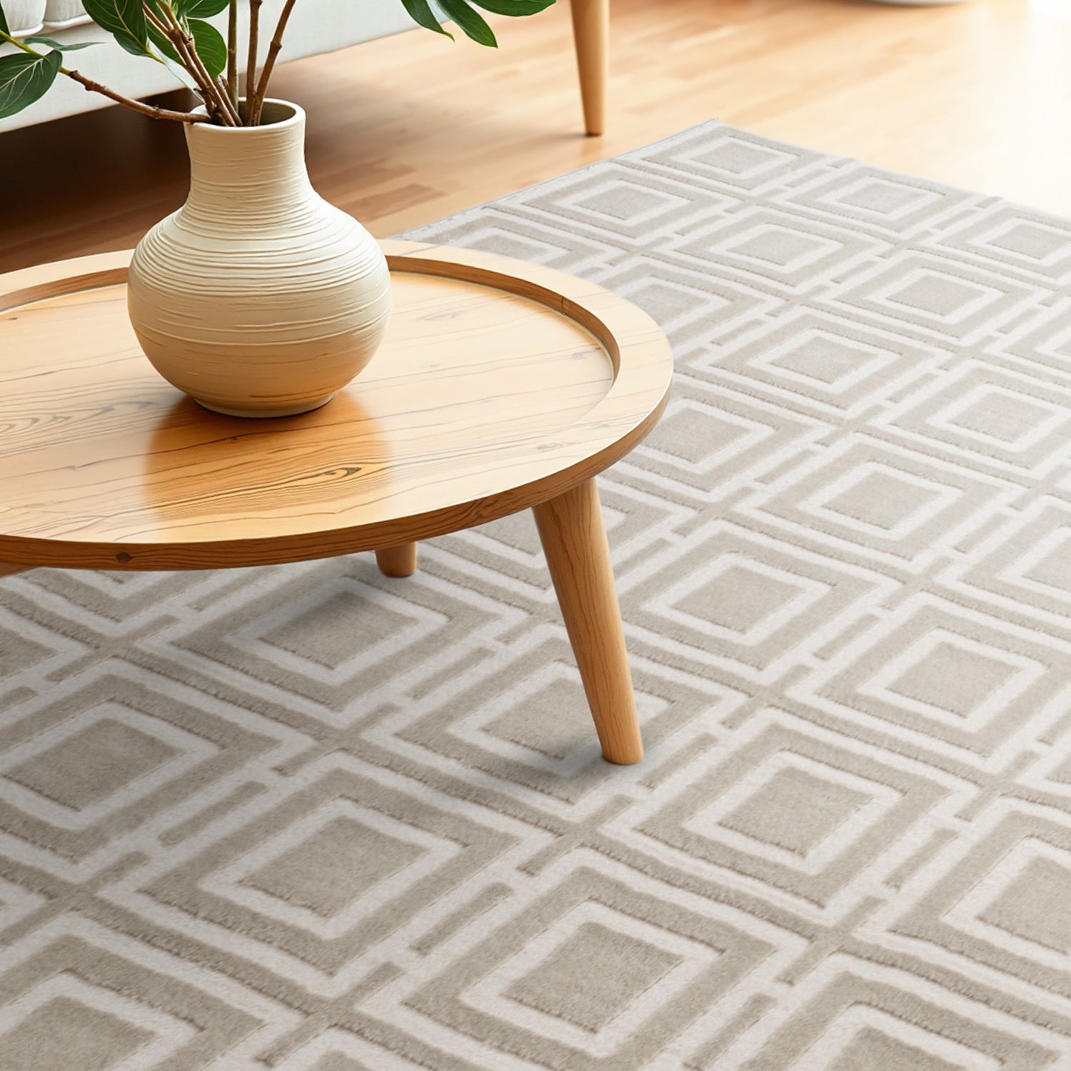 Tapis en relief Carrés Crème - ELLE Décoration – STUDIO DECO