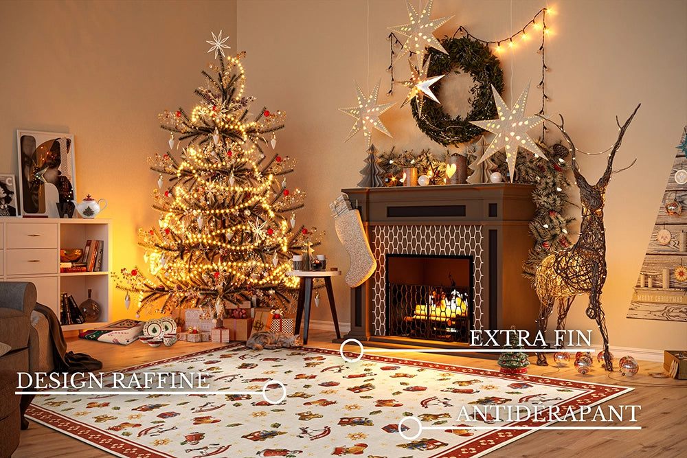 Tapis De Noël Wonderland Rouge 160x230cm