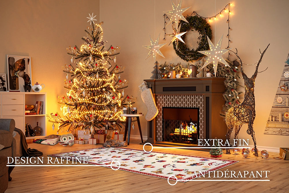 Tapis De Noël Wonderland Rouge 80x200cm