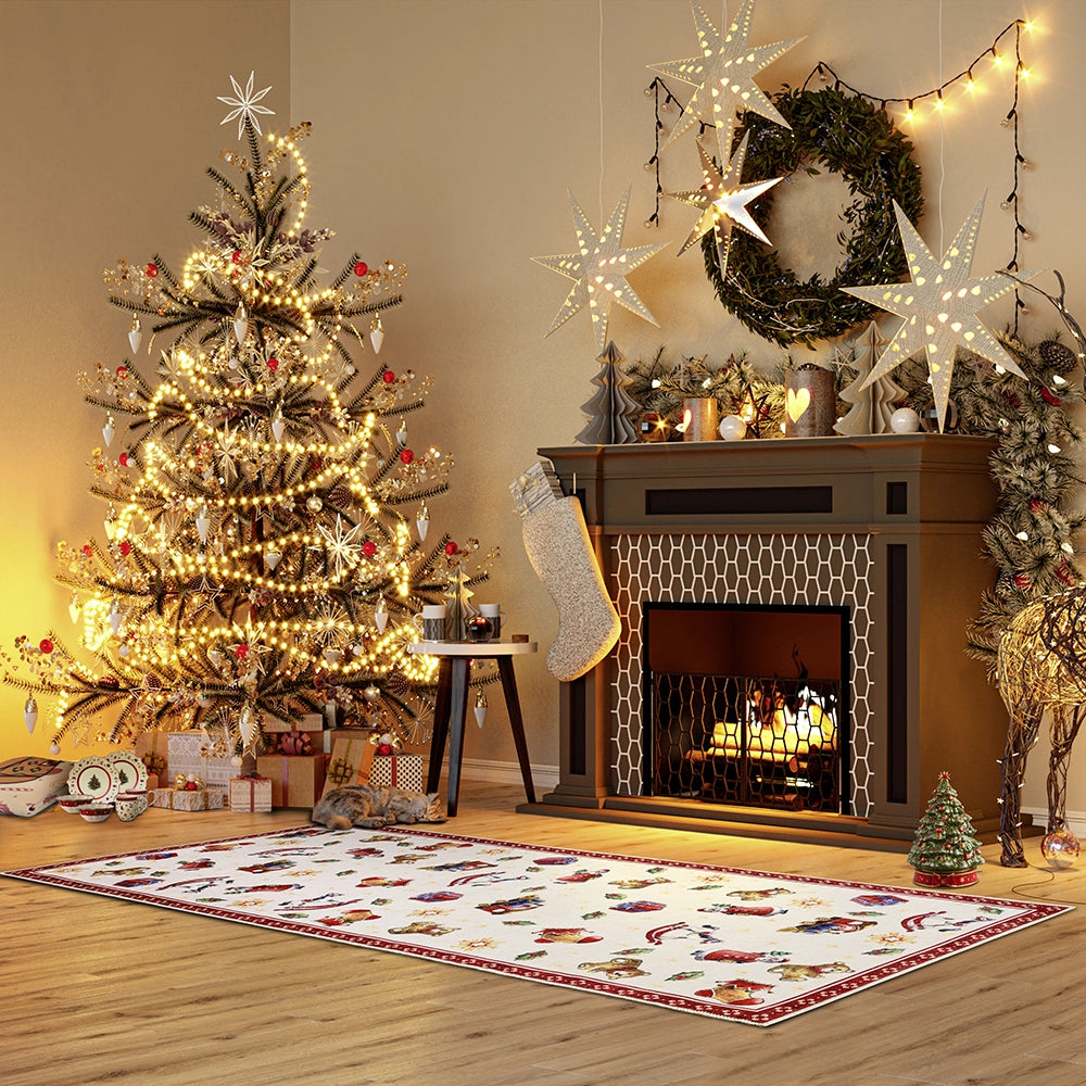 Tapis De Noël Wonderland Rouge 80x200cm