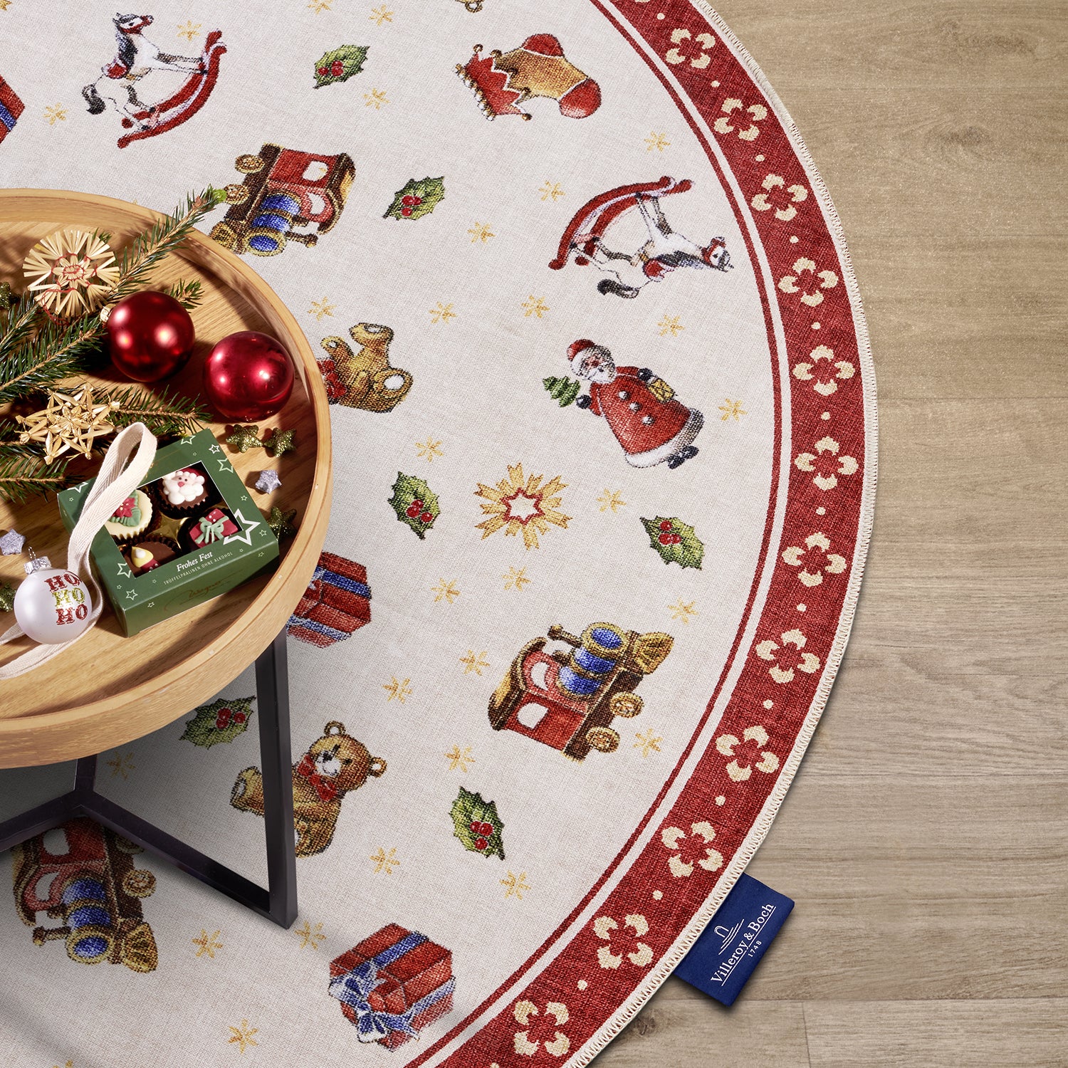 Tapis De Noël Rond Wonderland Rouge – STUDIO DECO