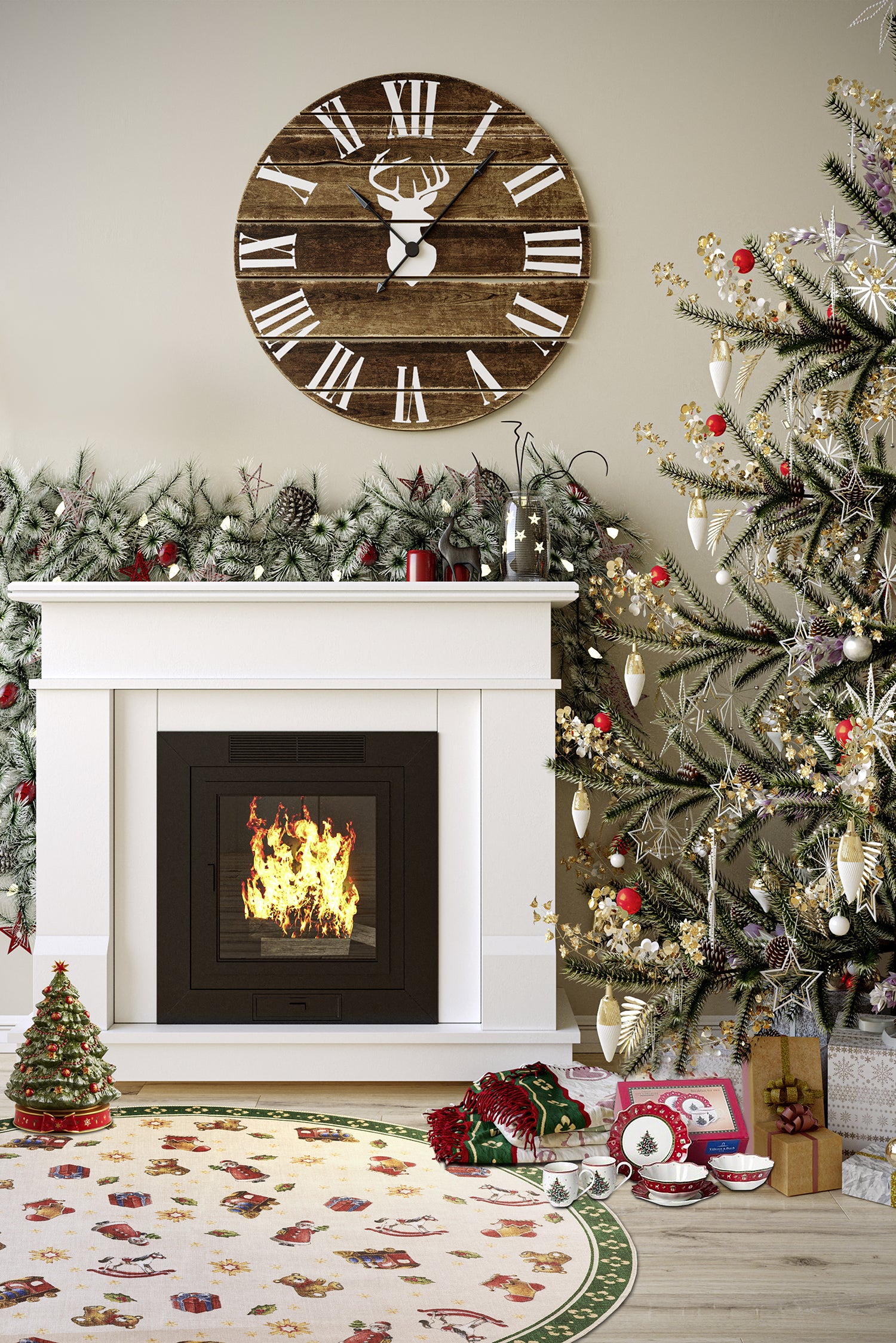 Tapis De Noël Rond Wonderland Vert – STUDIO DECO