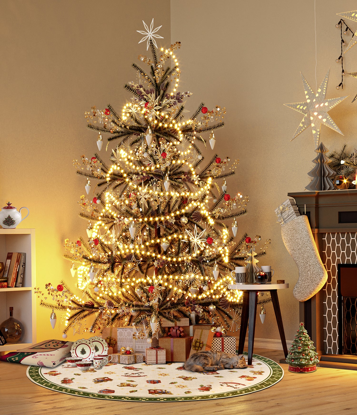 Tapis De Noël Rond Wonderland Vert – STUDIO DECO