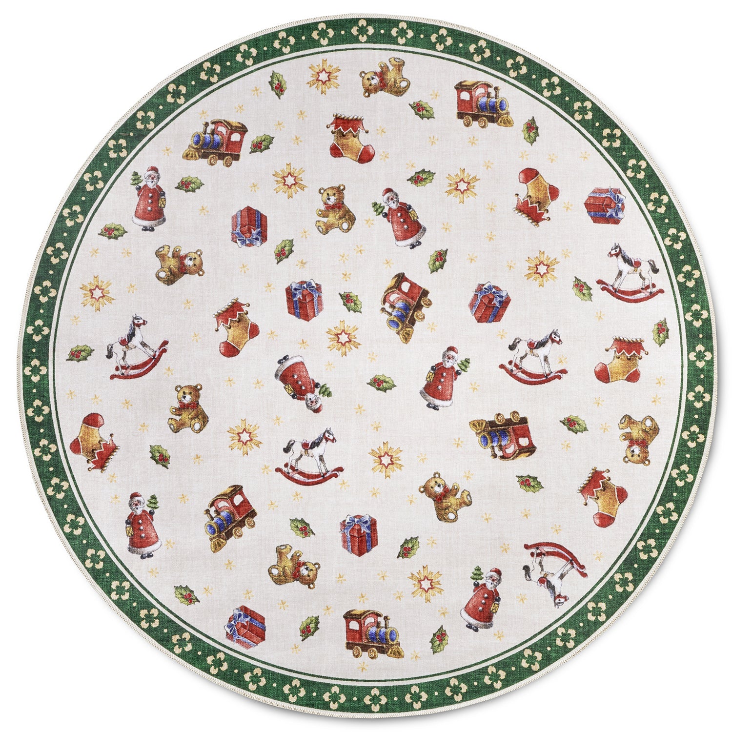 Tapis De Noël Rond Wonderland Vert – STUDIO DECO