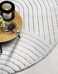 Tapis Rond motifs relief Crème - ELLE Decoration – STUDIO DECO