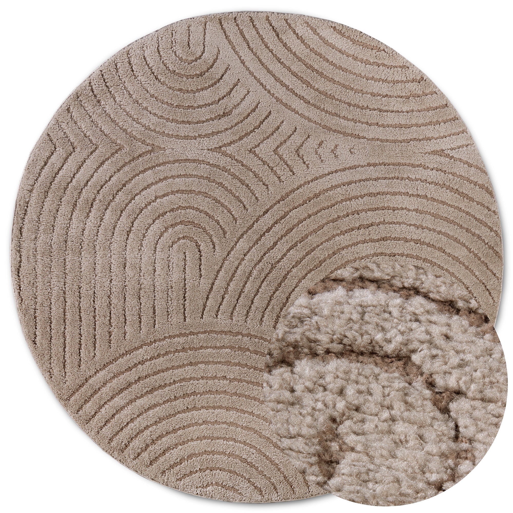 Tapis DEPT Rond à Relief Beige - ELLE Décoration – STUDIO DECO