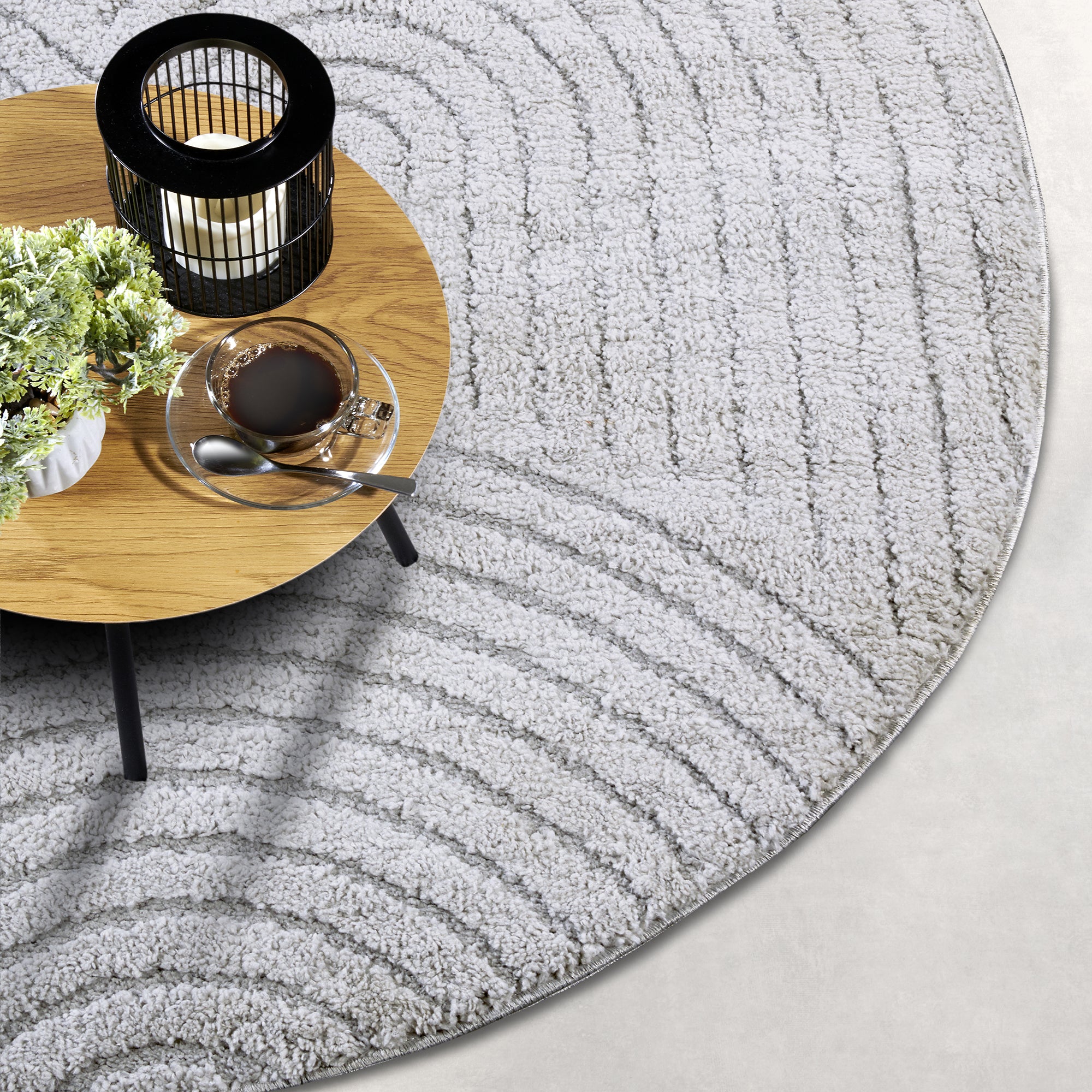 Tapis DEPT Rond à Relief Gris Clair - ELLE Décoration – STUDIO DECO