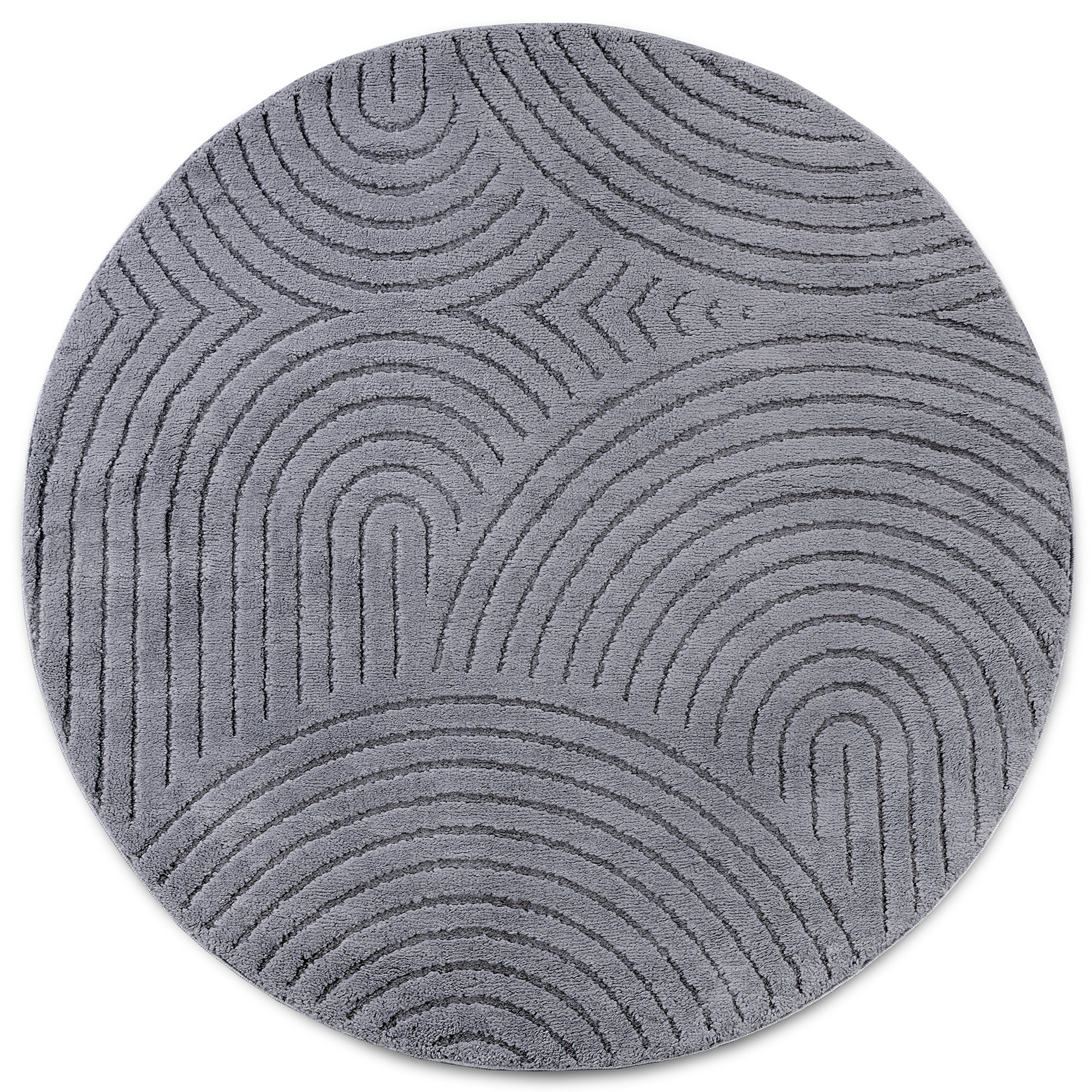 Tapis DEPT Rond à Relief Gris Anthracite - ELLE Décoration – STUDIO DECO