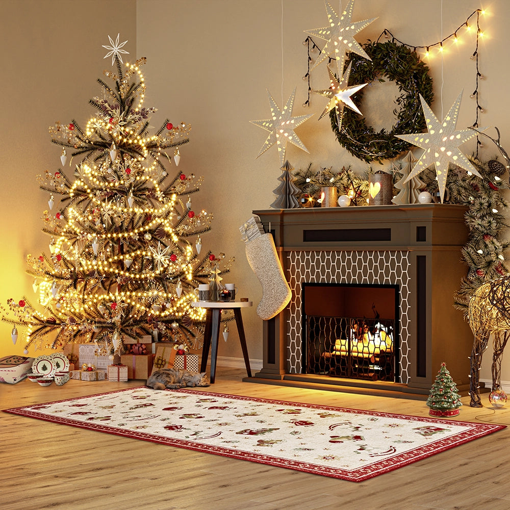 Tapis De Noël Christmas Toys Rouge 80x200cm