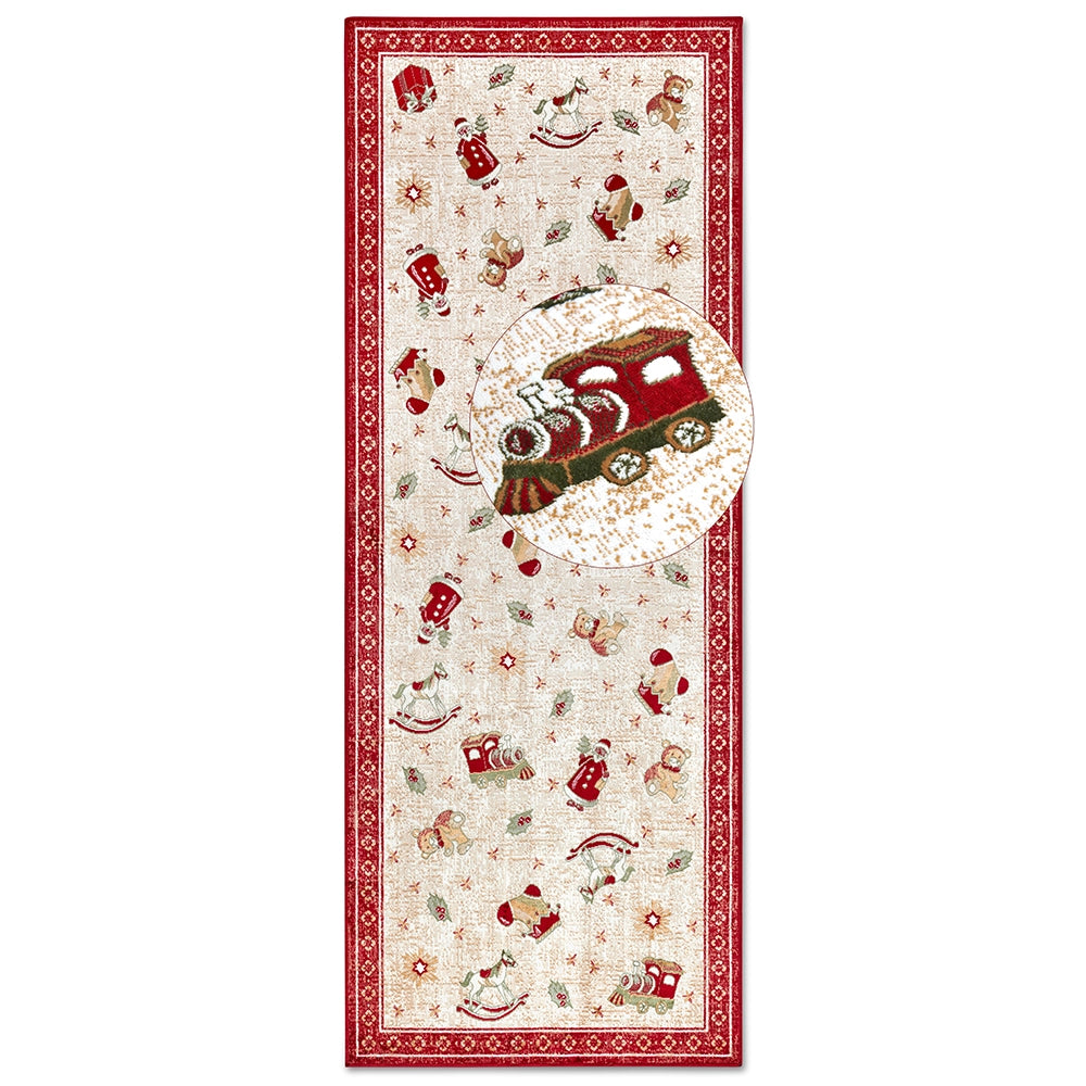 Tapis De Noël Christmas Toys Rouge 80x200cm