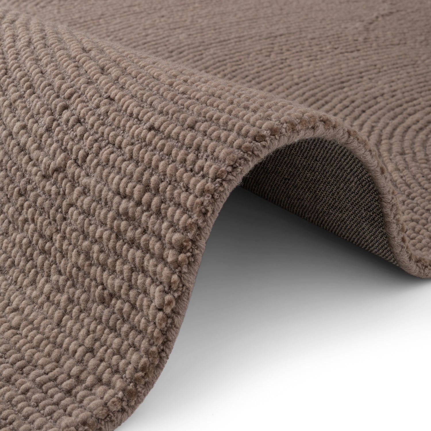 Tapis Laine ELENA motifs arcs Taupe – STUDIO DECO