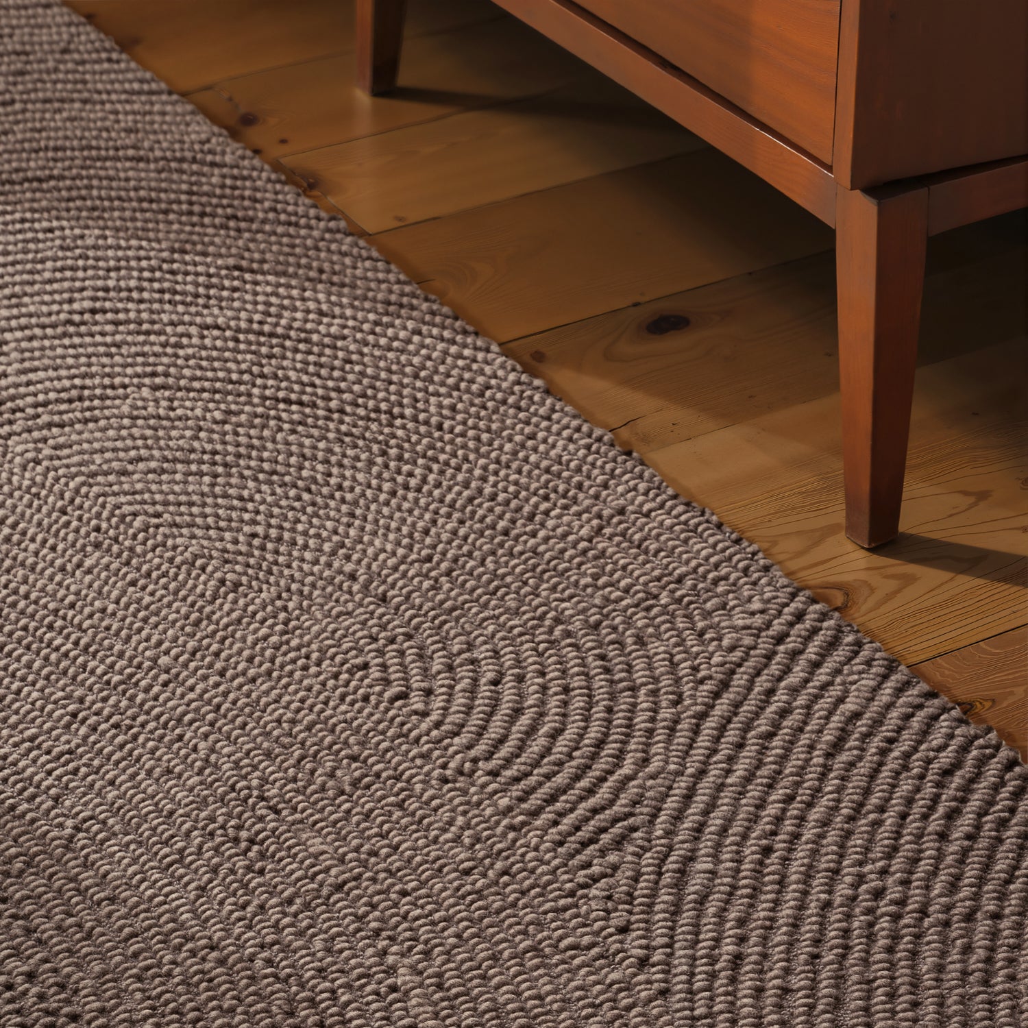 Tapis Laine ELENA motifs arcs Taupe – STUDIO DECO