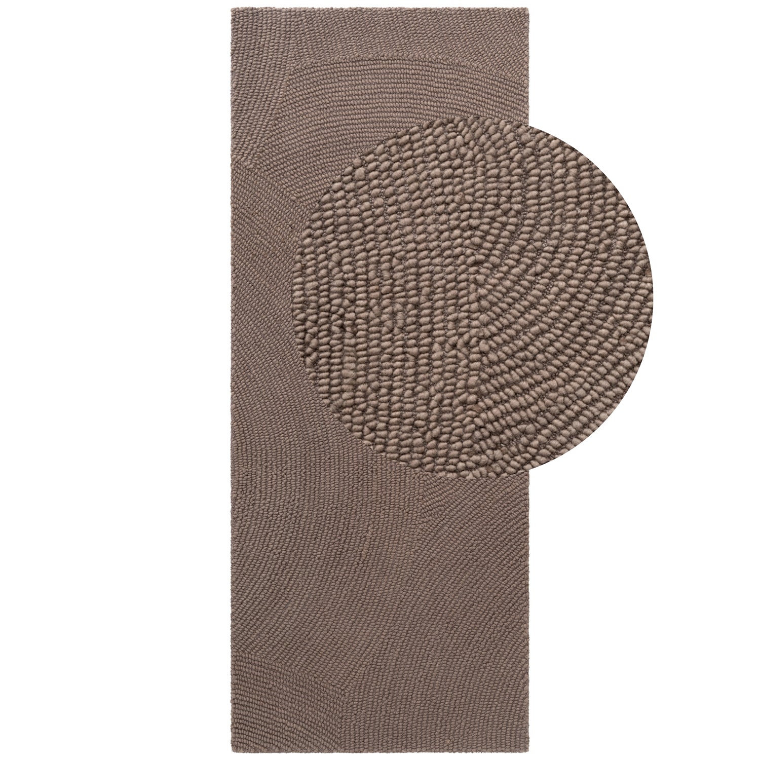 Tapis Laine ELENA motifs arcs Taupe – STUDIO DECO
