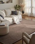 Tapis Laine ELENA motifs arcs Taupe – STUDIO DECO