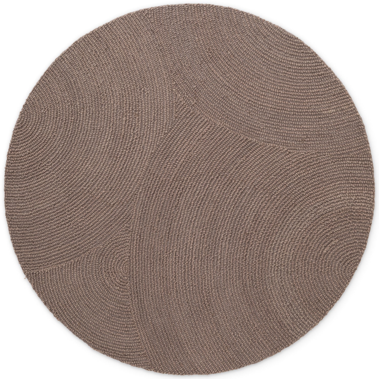 Tapis Rond Laine ELENA motifs arcs Taupe – STUDIO DECO