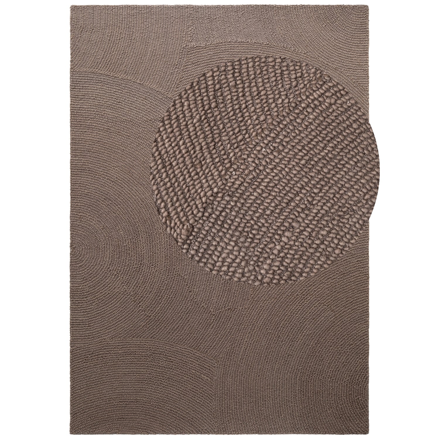 Tapis Laine ELENA motifs arcs Taupe – STUDIO DECO