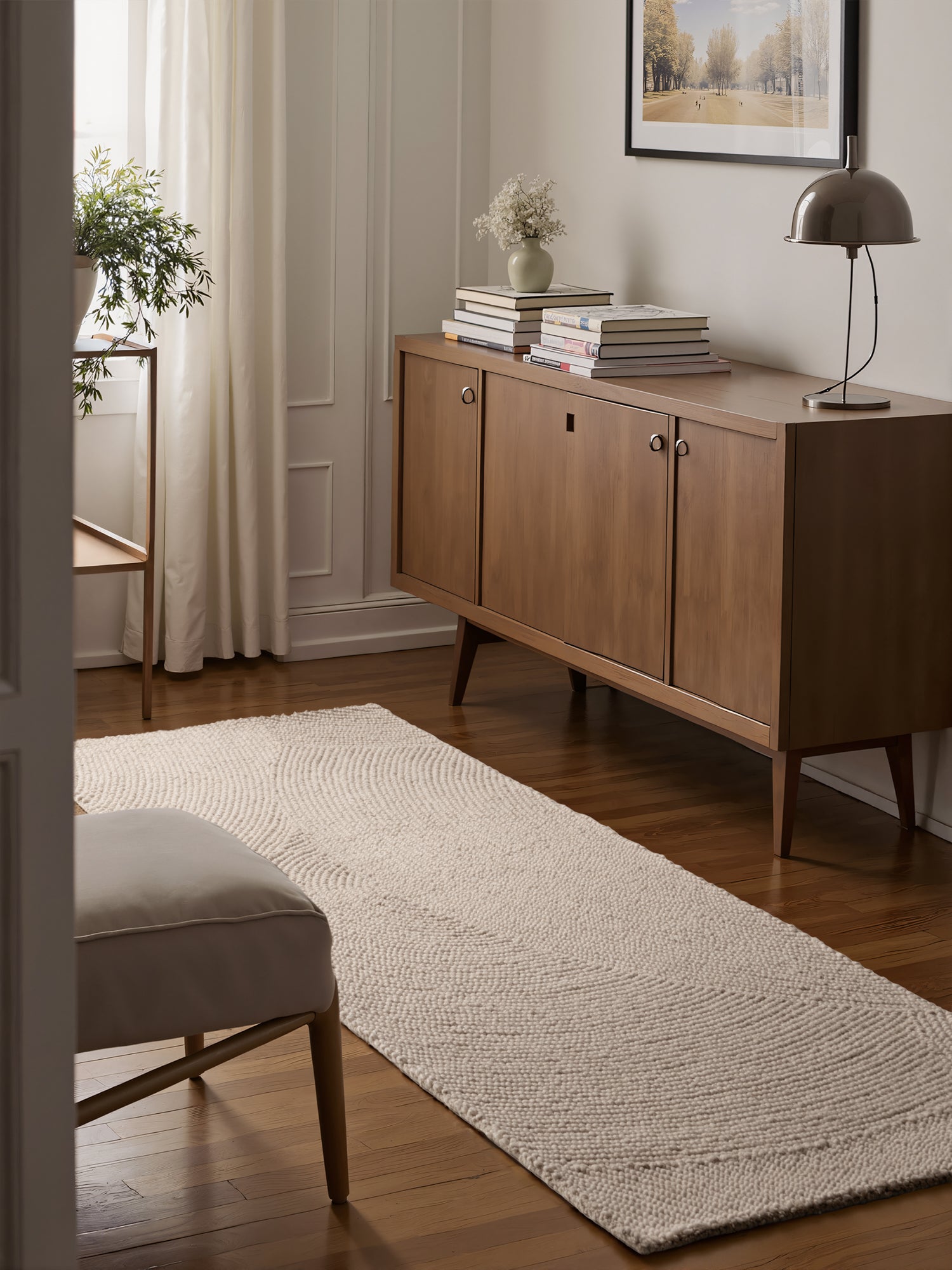 Tapis Laine ELENA motifs arcs Crème – STUDIO DECO