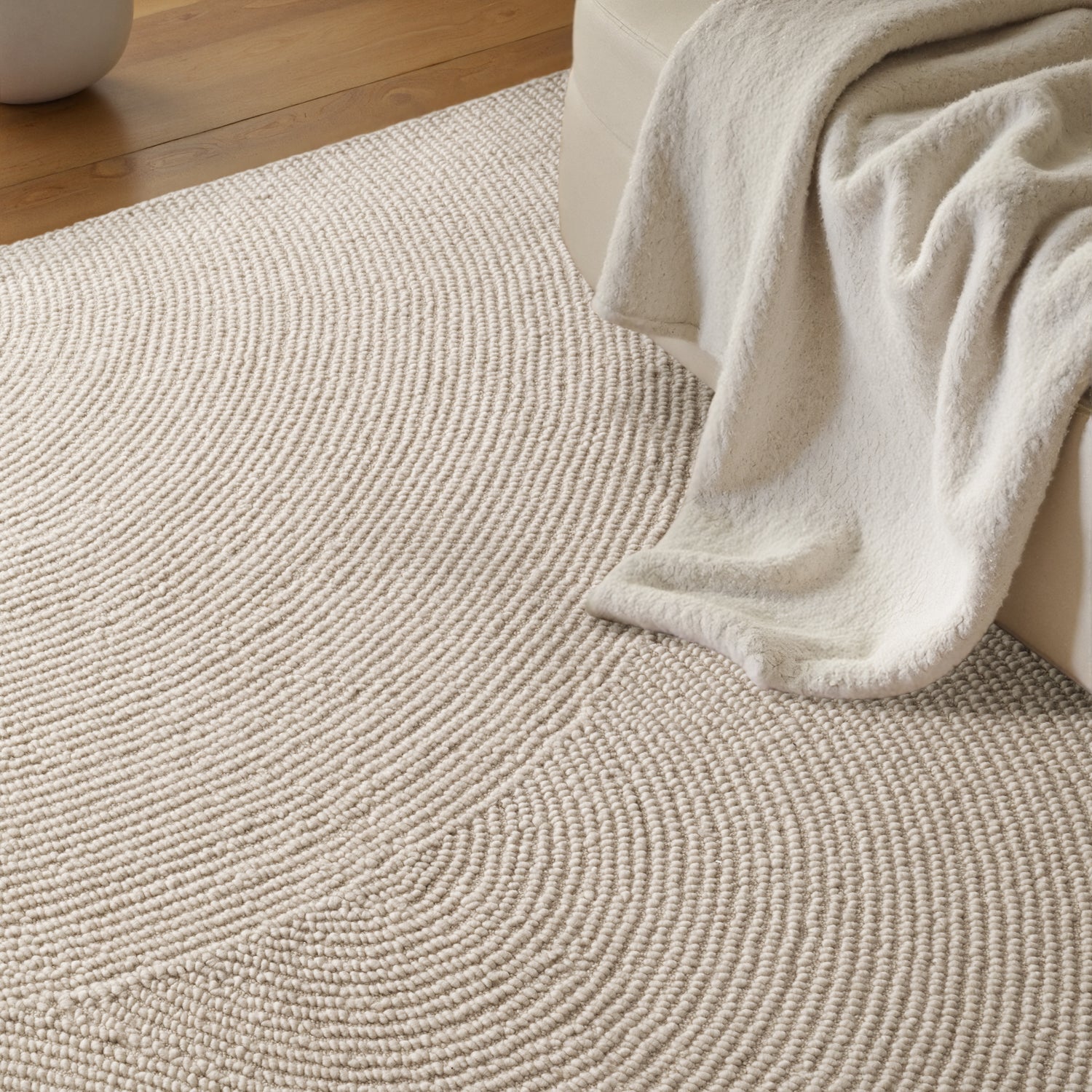 Tapis Laine ELENA motifs arcs - Crème – STUDIO DECO