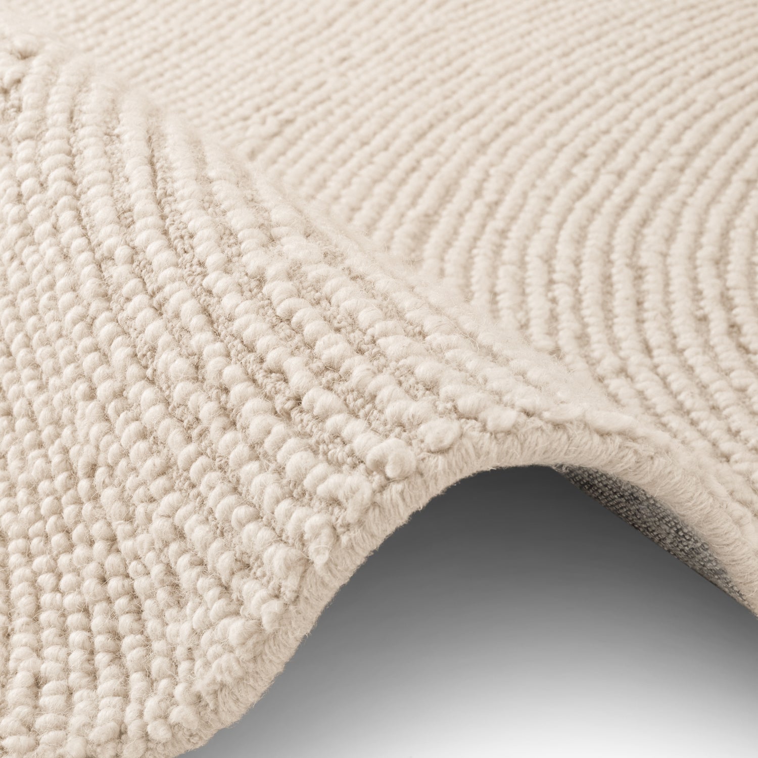 Tapis Rond Laine ELENA motifs arcs - Crème – STUDIO DECO