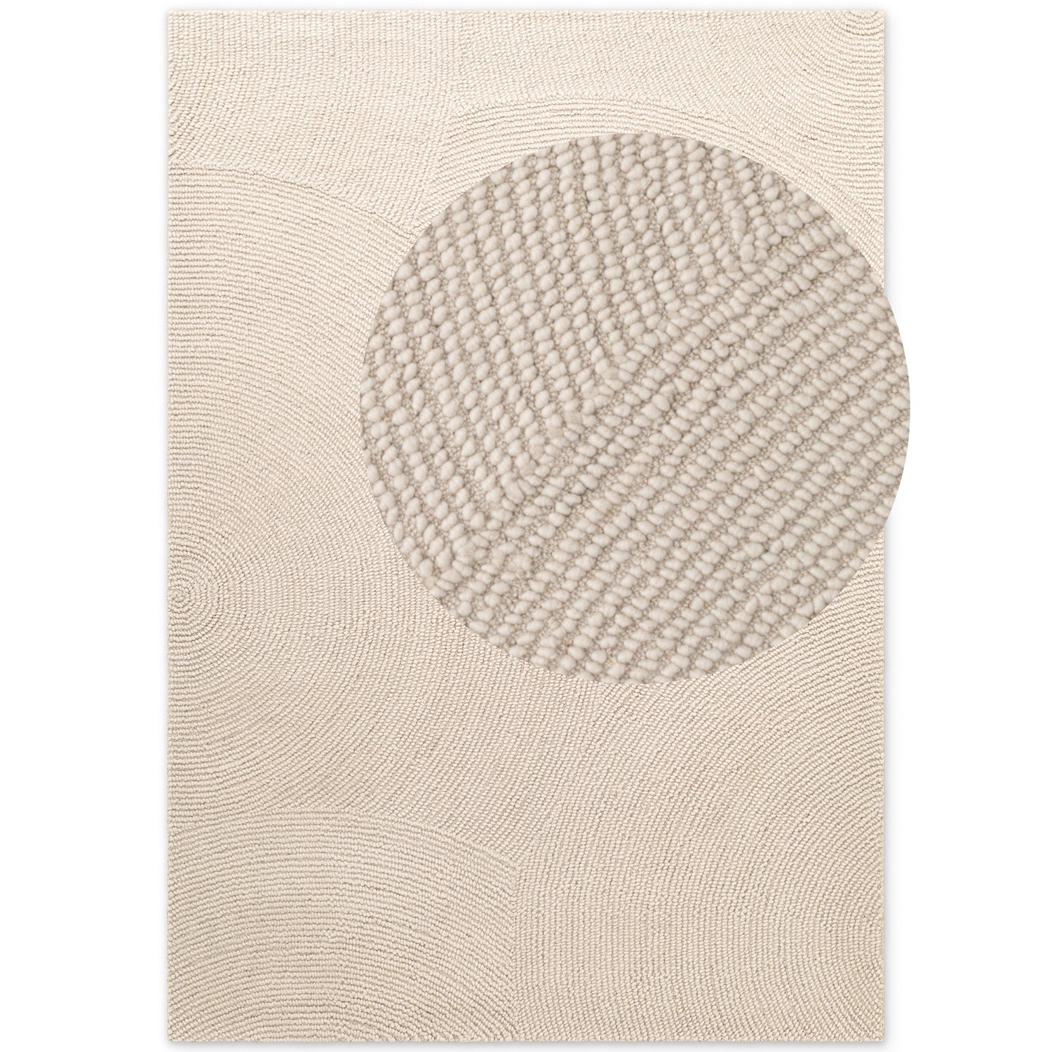 Tapis Laine ELENA motifs arcs - Crème – STUDIO DECO