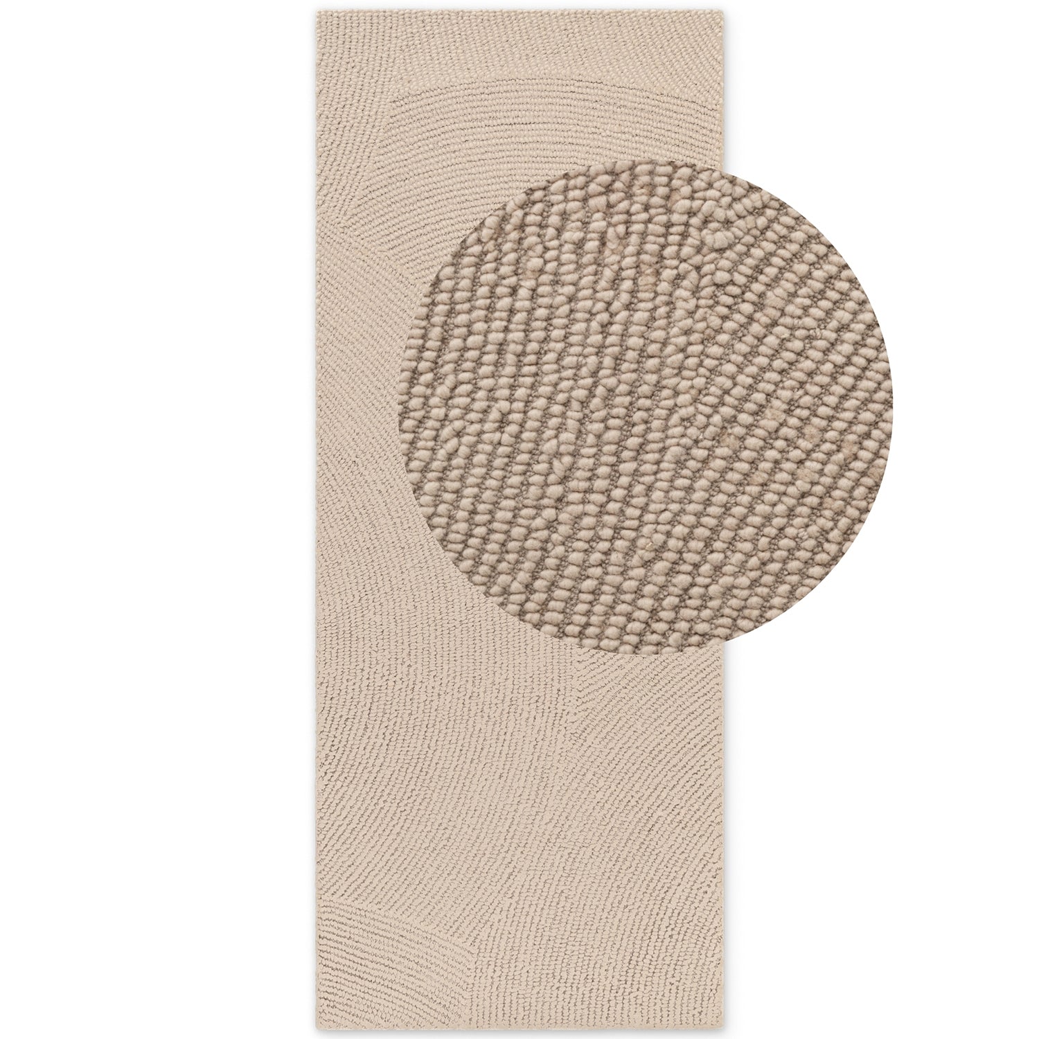 Tapis Laine ELENA motifs arcs Beige – STUDIO DECO